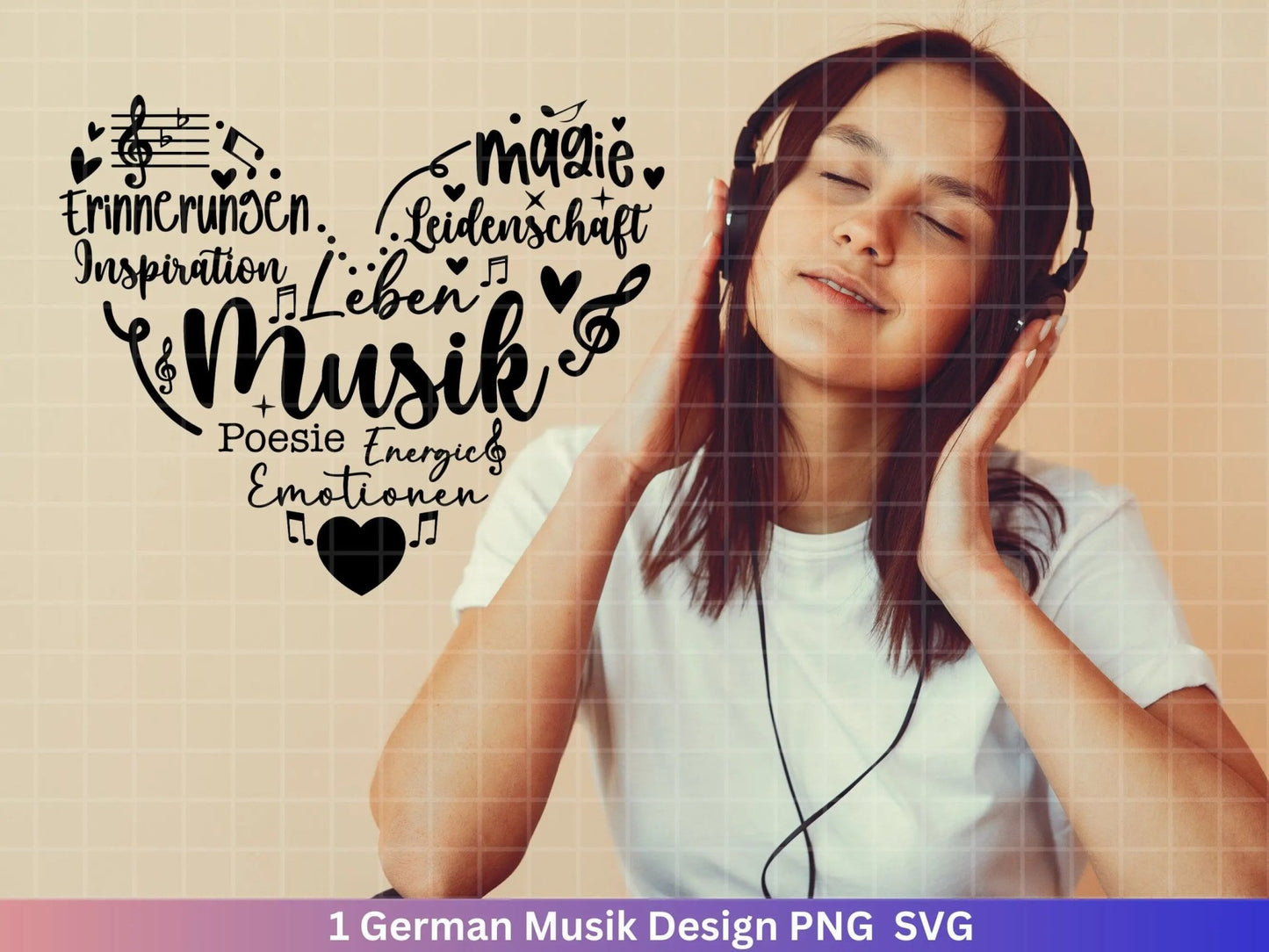 Deutsche Musik Plotterdatei - Herz svg - Musikliebe svg - Musik svg - Musikalisch - Mit Liebe Svg - Cricut Schneidedatei Design