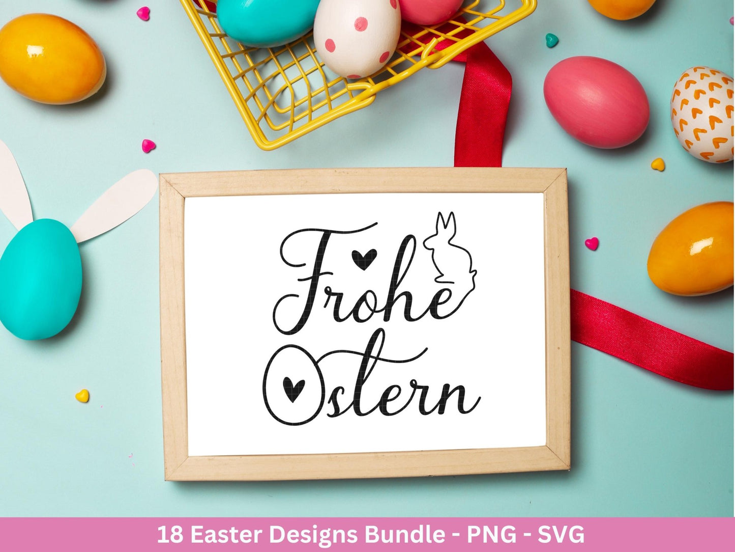 Deutsche Ostern Plotterdatei Bundle svg - Ostern Designs deutsch - Ostern Cricut Silhouette - Ostern Schriftzüge - Digistamp Frohe Ostern - EmidaDesign