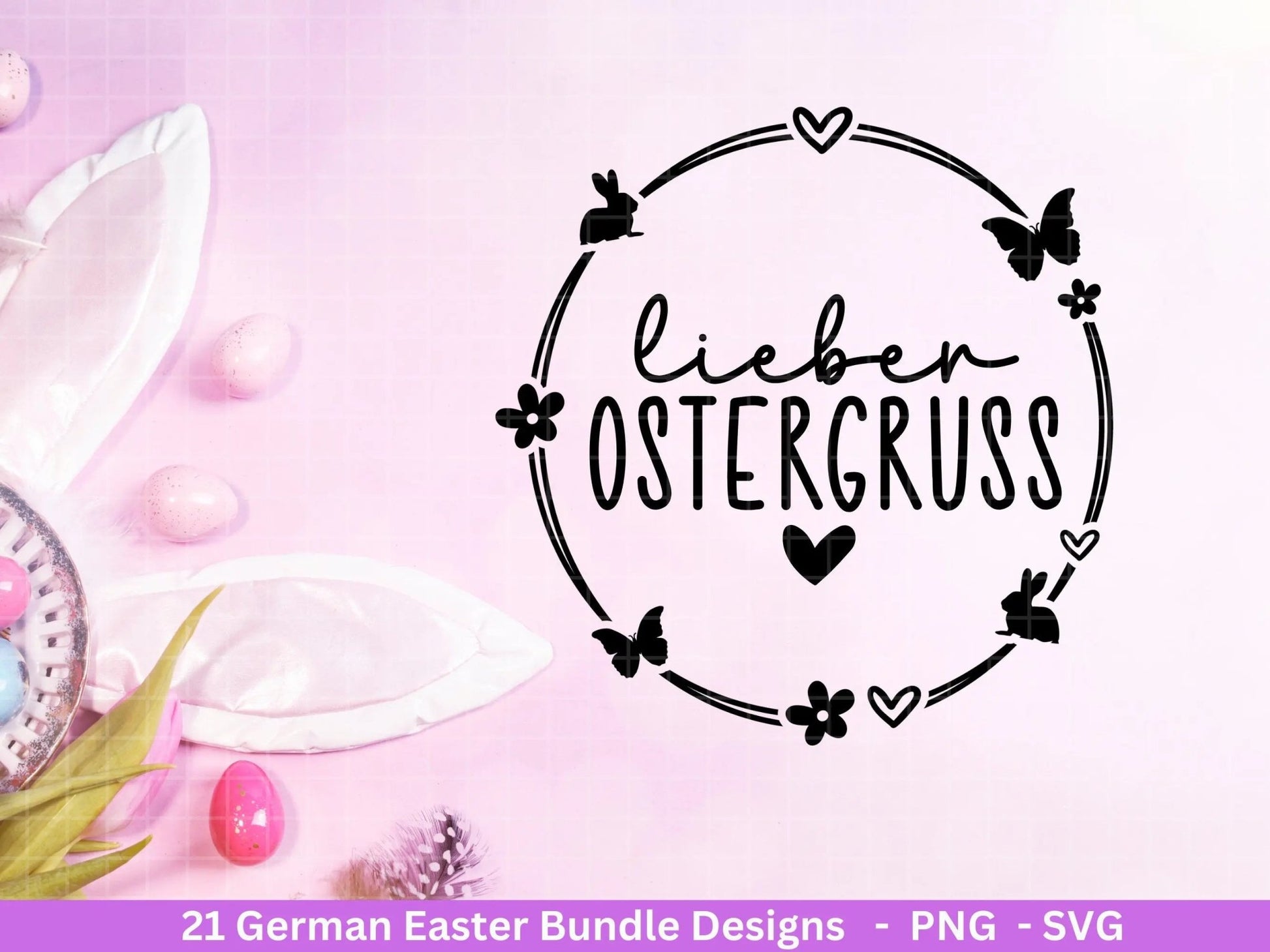 Deutsche Ostern Plotterdatei Bundle svg - Ostern Designs deutsch - Ostern Cricut Silhouette - Ostern Schriftzüge - Digistamp Frohe Ostern