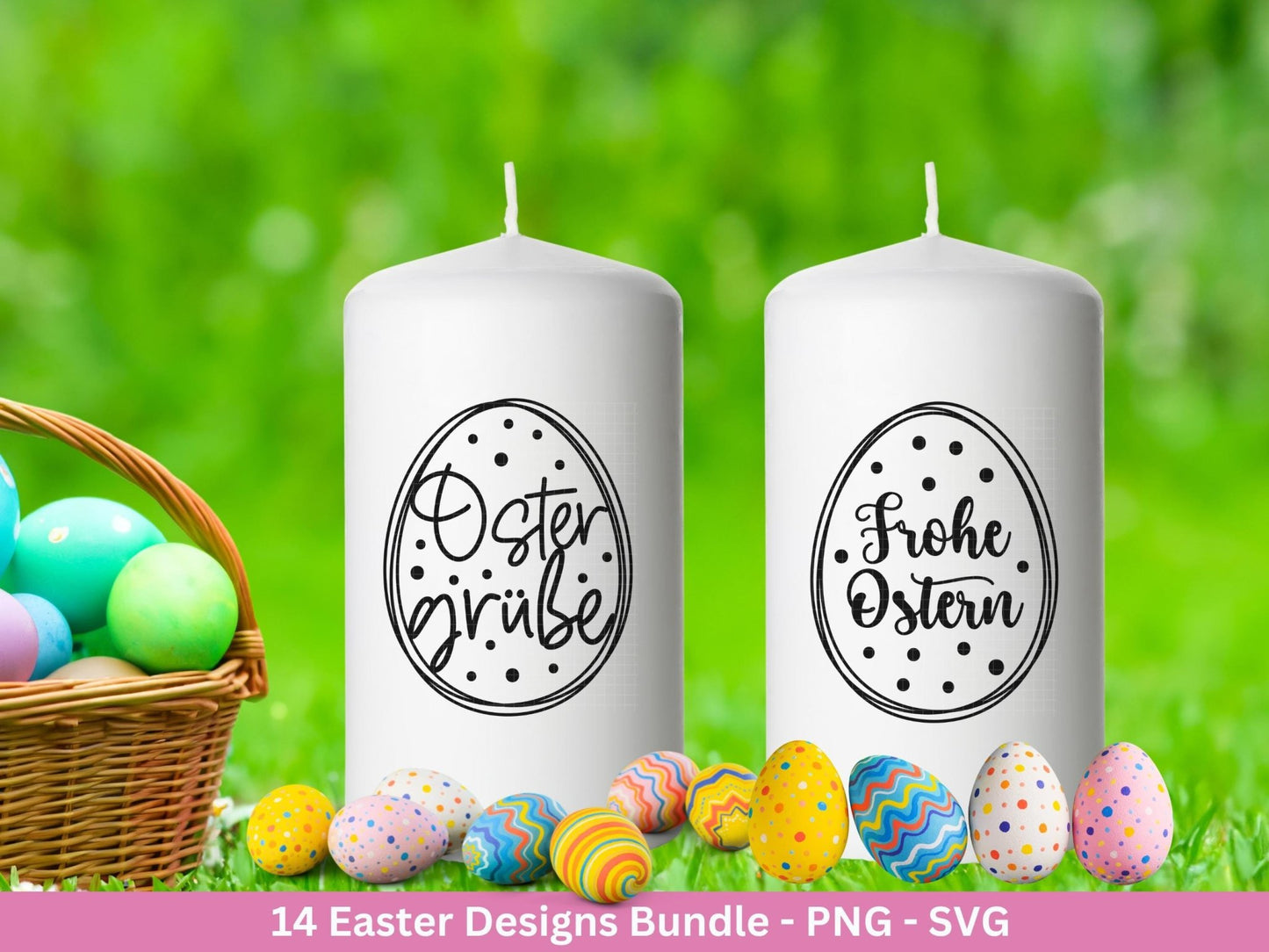 Deutsche Ostern Plotterdatei Bundle svg - Ostern Designs deutsch - Ostern Cricut Silhouette - Ostern Schriftzüge - Digistamp Frohe Ostern - EmidaDesign