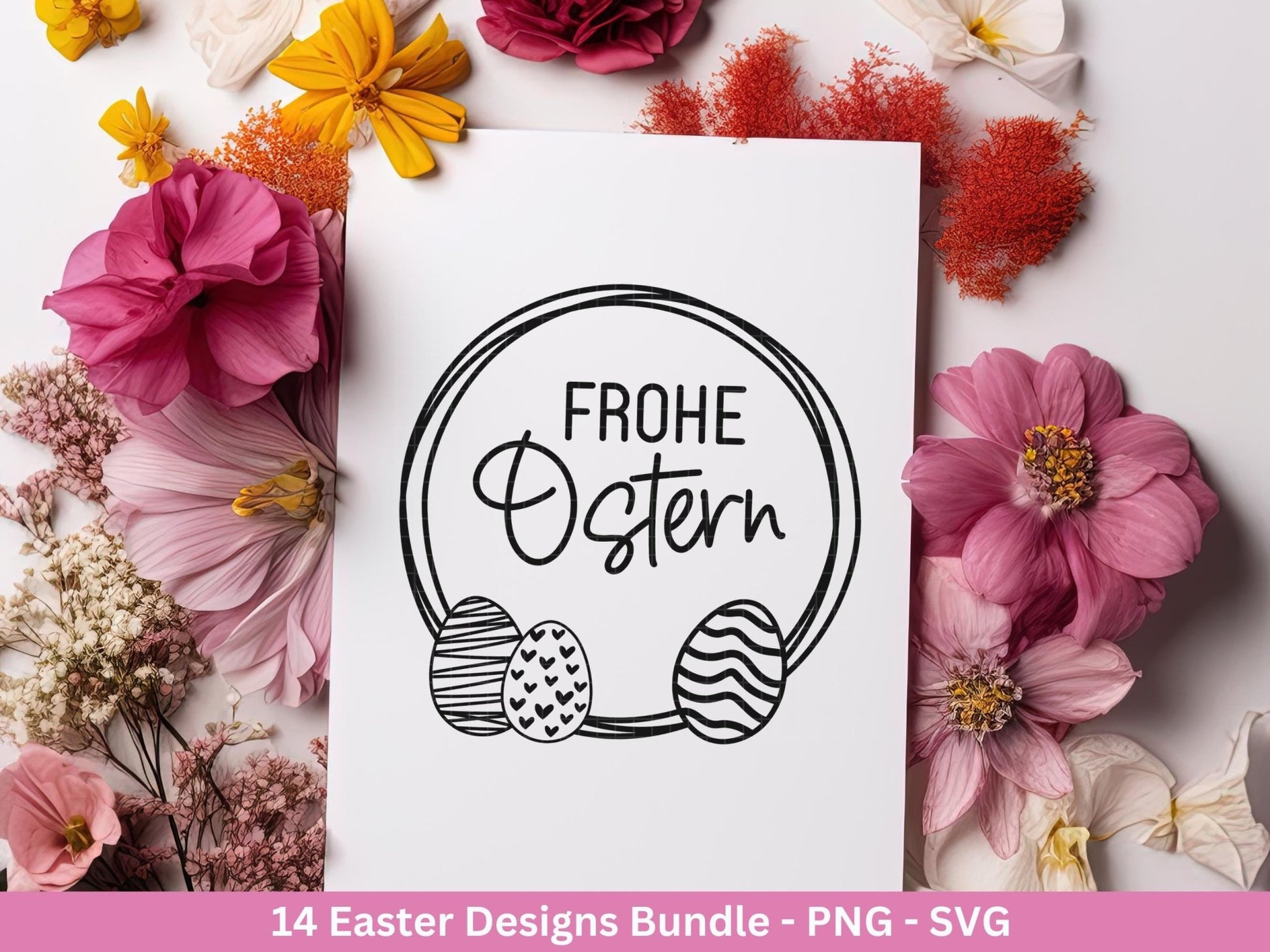 Deutsche Ostern Plotterdatei Bundle svg - Ostern Designs deutsch - Ostern Cricut Silhouette - Ostern Schriftzüge - Digistamp Frohe Ostern - EmidaDesign