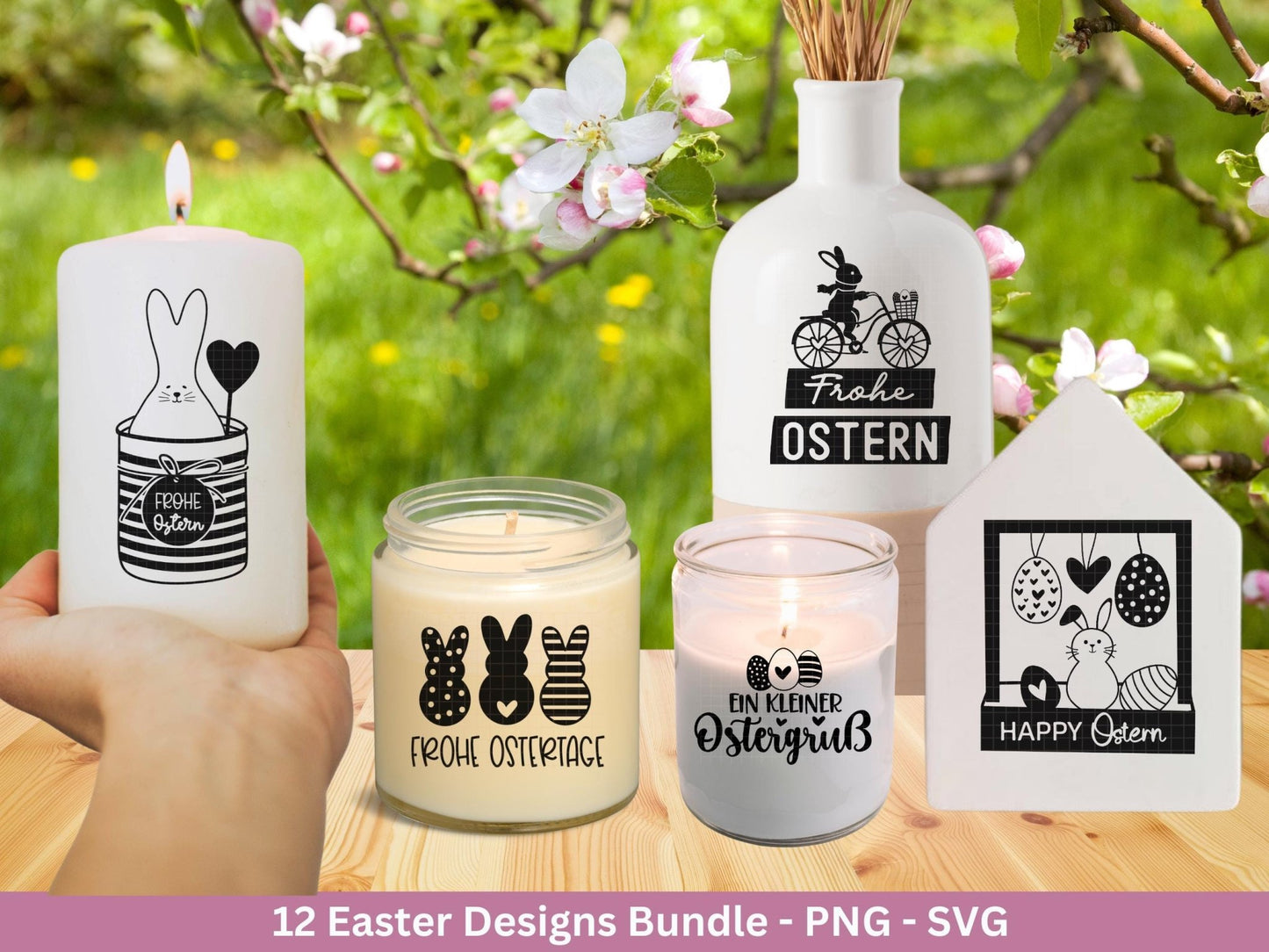 Deutsche Ostern Plotterdatei Bundle svg - Ostern Designs deutsch - Ostern Cricut Silhouette - Ostern Schriftzüge - Digistamp Frohe Ostern - EmidaDesign