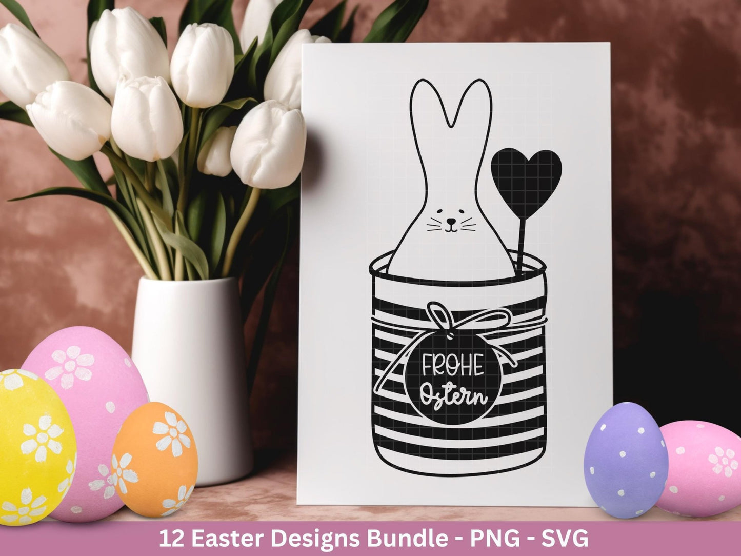 Deutsche Ostern Plotterdatei Bundle svg - Ostern Designs deutsch - Ostern Cricut Silhouette - Ostern Schriftzüge - Digistamp Frohe Ostern - EmidaDesign