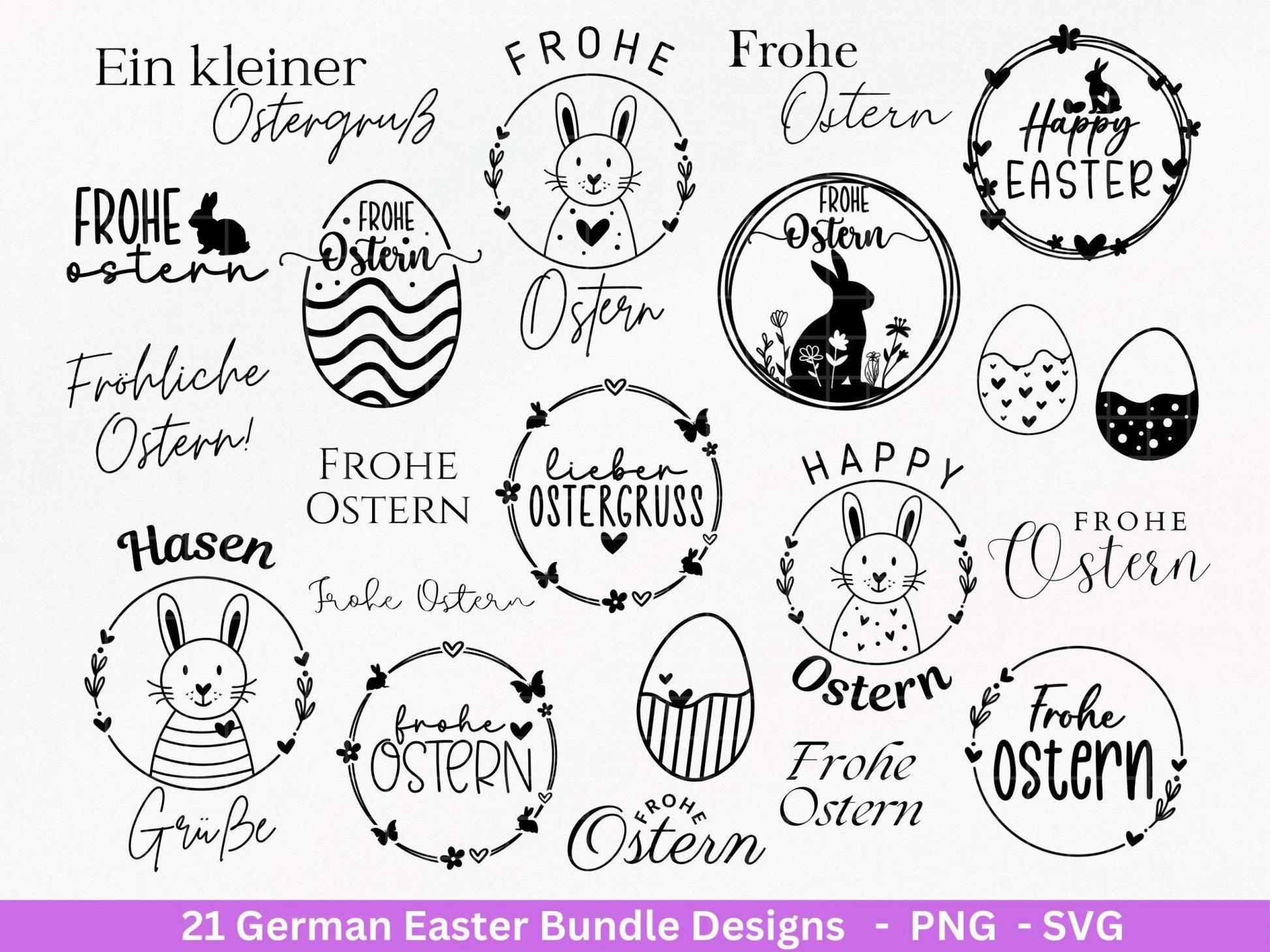 Deutsche Ostern Plotterdatei Bundle svg - Ostern Designs deutsch - Ostern Cricut Silhouette - Ostern Schriftzüge - Digistamp Frohe Ostern