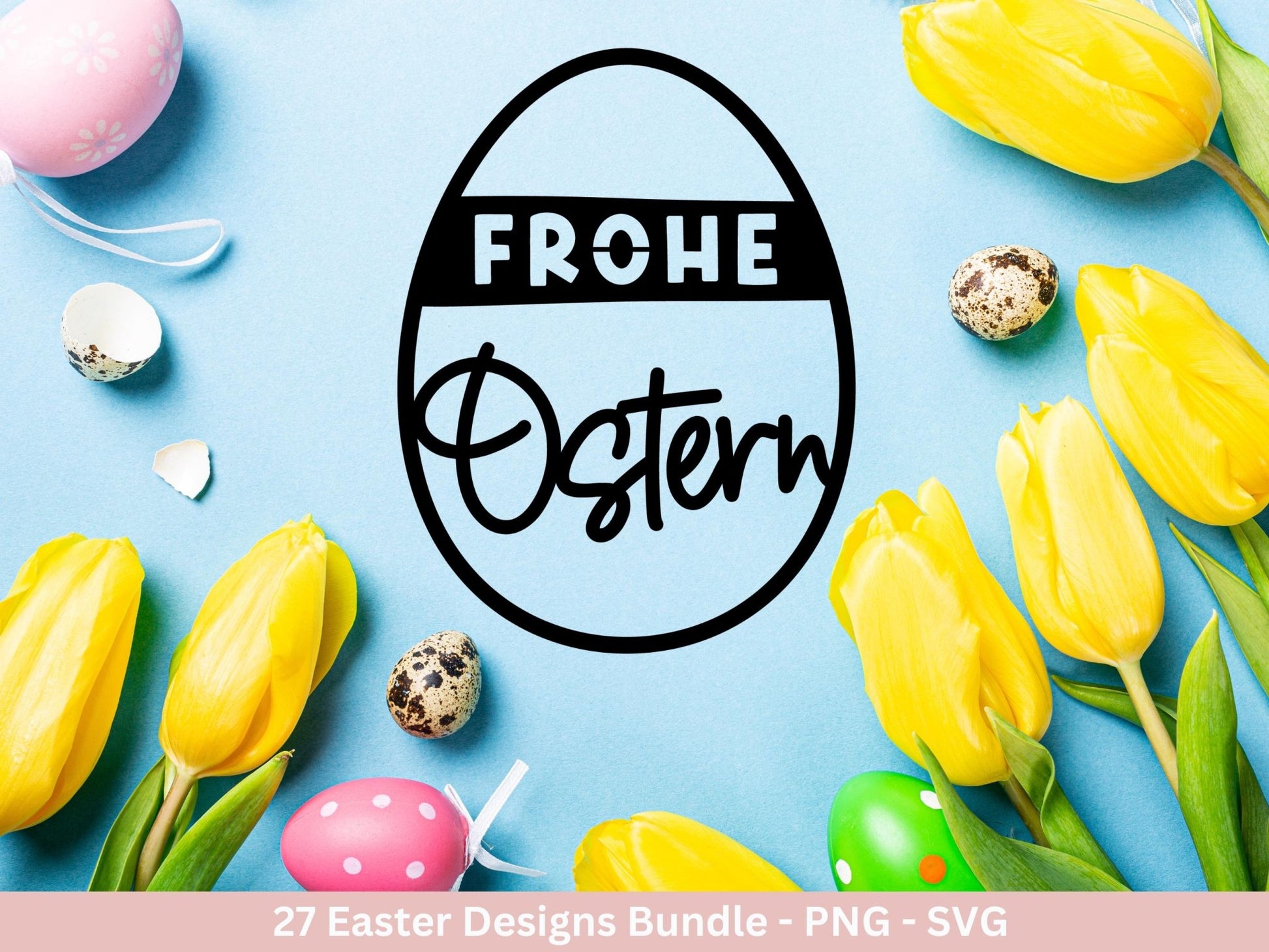 Deutsche Ostern Plotterdatei Bundle svg - Ostern Designs deutsch - Ostern Cricut Silhouette - Ostern Schriftzüge - Digistamp Ostern - EmidaDesign