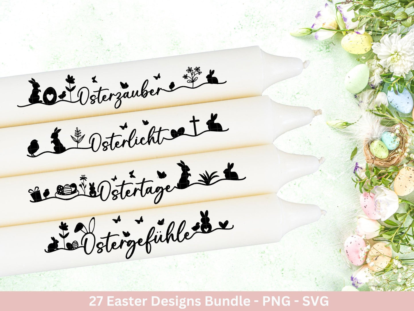 Deutsche Ostern Plotterdatei Bundle svg - Ostern Designs deutsch - Ostern Cricut Silhouette - Ostern Schriftzüge - Digistamp Ostern - EmidaDesign