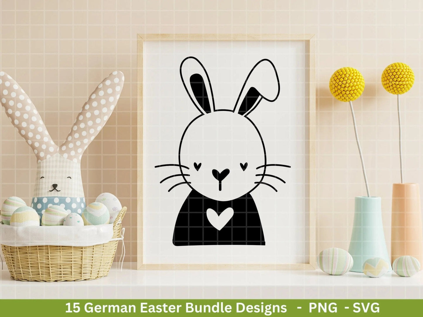 Deutsche Ostern Plotterdatei Bundle svg - Ostern Designs deutsch - Ostern Cricut Silhouette - Ostern Schriftzüge - Digistamp Ostern - EmidaDesign