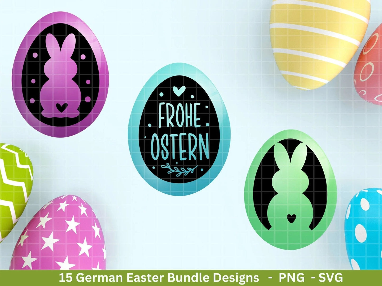 Deutsche Ostern Plotterdatei Bundle svg - Ostern Designs deutsch - Ostern Cricut Silhouette - Ostern Schriftzüge - Digistamp Ostern - EmidaDesign