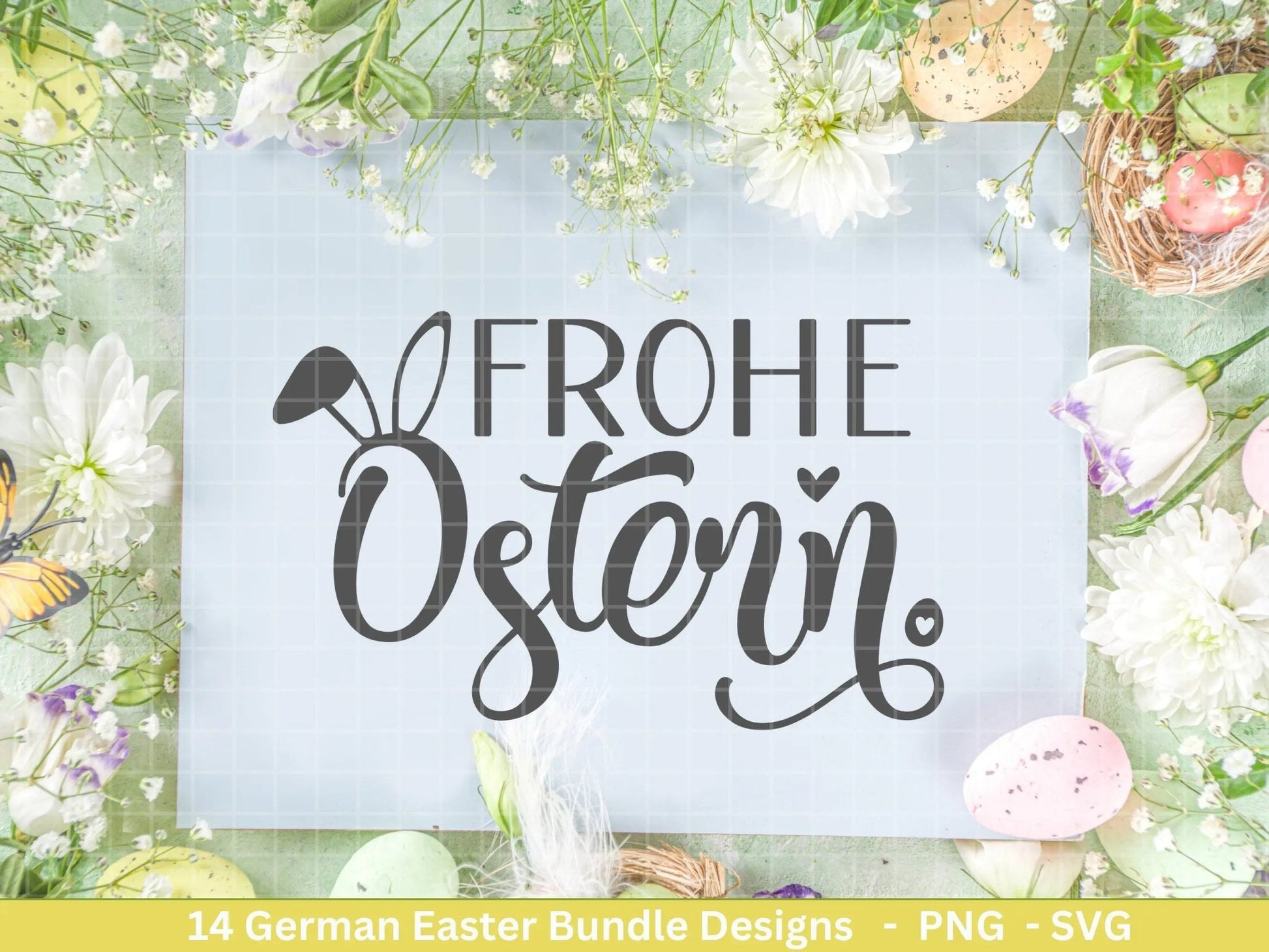 Deutsche Ostern Plotterdatei Bundle svg - Ostern Designs deutsch - Ostern Cricut Silhouette - Ostern Schriftzüge - Digistamp Ostern