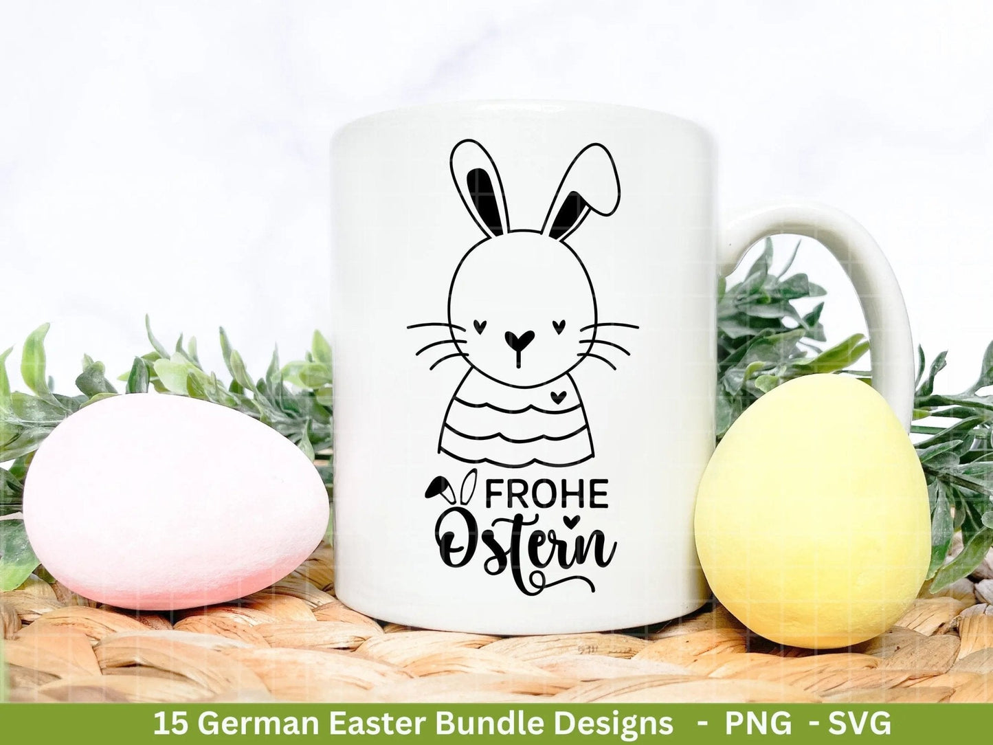 Deutsche Ostern Plotterdatei Bundle svg - Ostern Designs deutsch - Ostern Cricut Silhouette - Ostern Schriftzüge - Digistamp Ostern - EmidaDesign