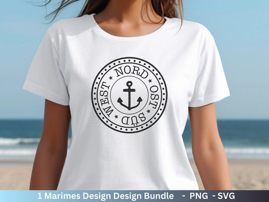 Deutsche Plotterdatei Anker - Maritim svg - Maritim Clipart - Nord Ost Süd West svg - Wilkommen im Norden svg - Cricut Schneidedatei Design