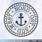 Deutsche Plotterdatei Anker - Maritim svg - Maritim Clipart - Nord Ost Süd West svg - Wilkommen im Norden svg - Cricut Schneidedatei Design