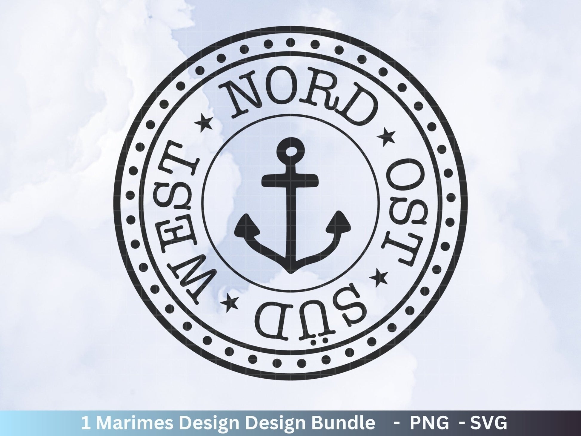 Deutsche Plotterdatei Anker - Maritim svg - Maritim Clipart - Nord Ost Süd West svg - Wilkommen im Norden svg - Cricut Schneidedatei Design