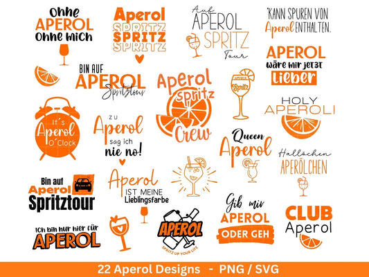 Deutsche Plotterdatei Aperol svg png Bundle - Holy Aperoli svg - Aperol Spritztour svg - Cricut Silhouette Studio Plotterdatei SVG