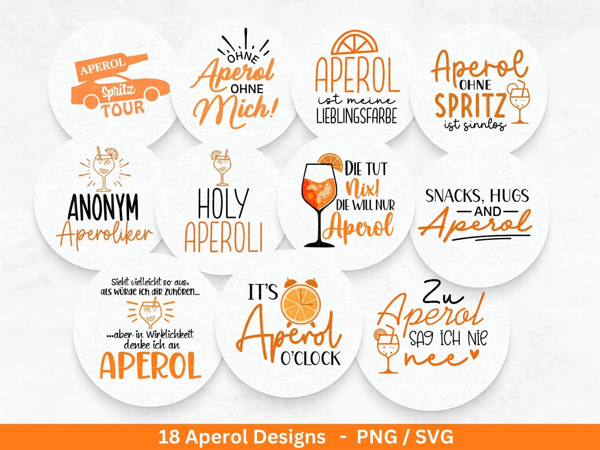 Deutsche Plotterdatei Aperol svg png Bundle - Holy Aperoli svg - Aperol Spritztour svg - Cricut Silhouette Studio Plotterdatei SVG