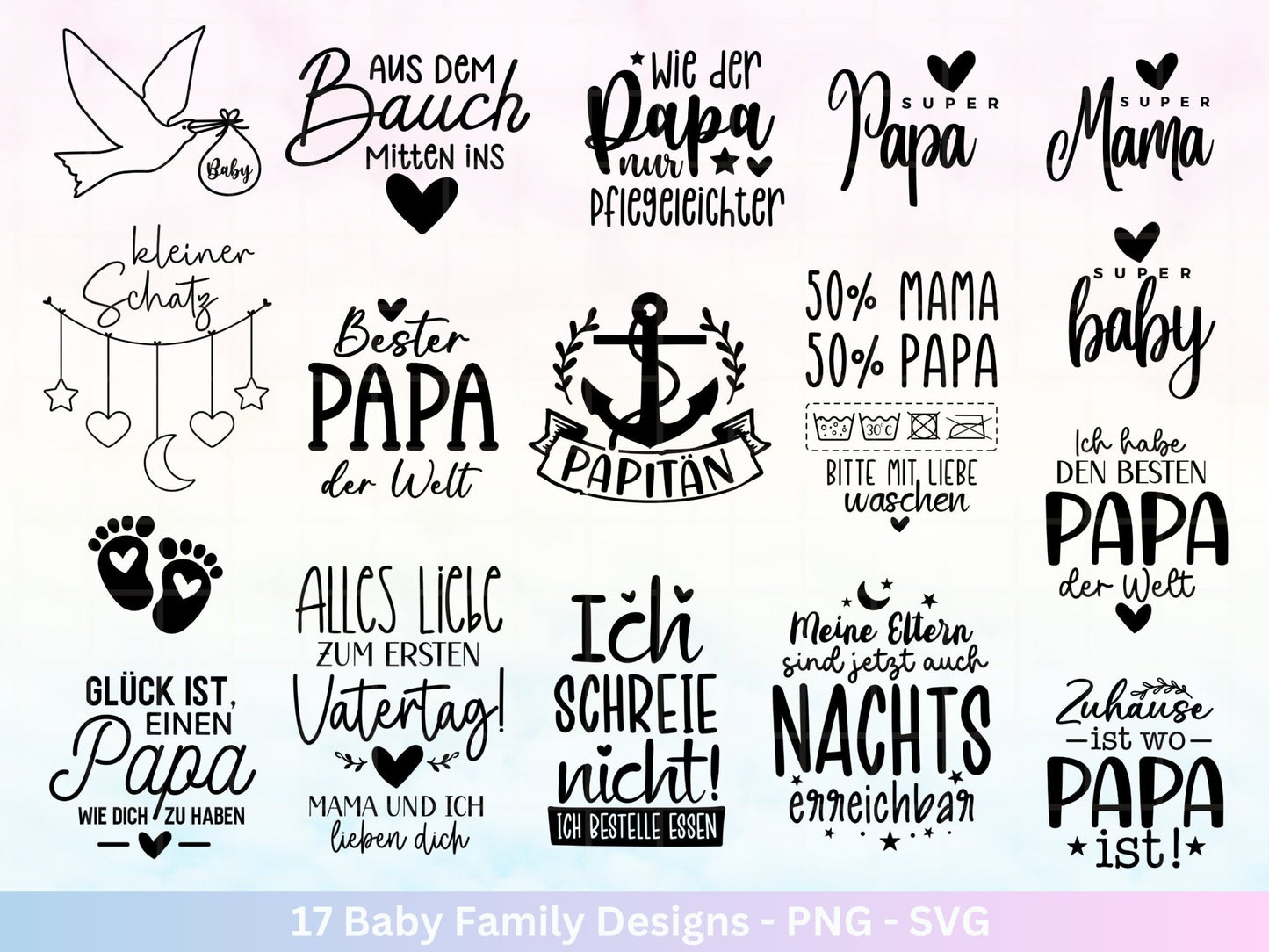 Deutsche Plotterdatei Baby - Aus dem Bauch mitten ins Herz Babybody - Baby Shower Geschenk Svg - Vater Geschenk - Vatertag Svg - Papitän - EmidaDesign