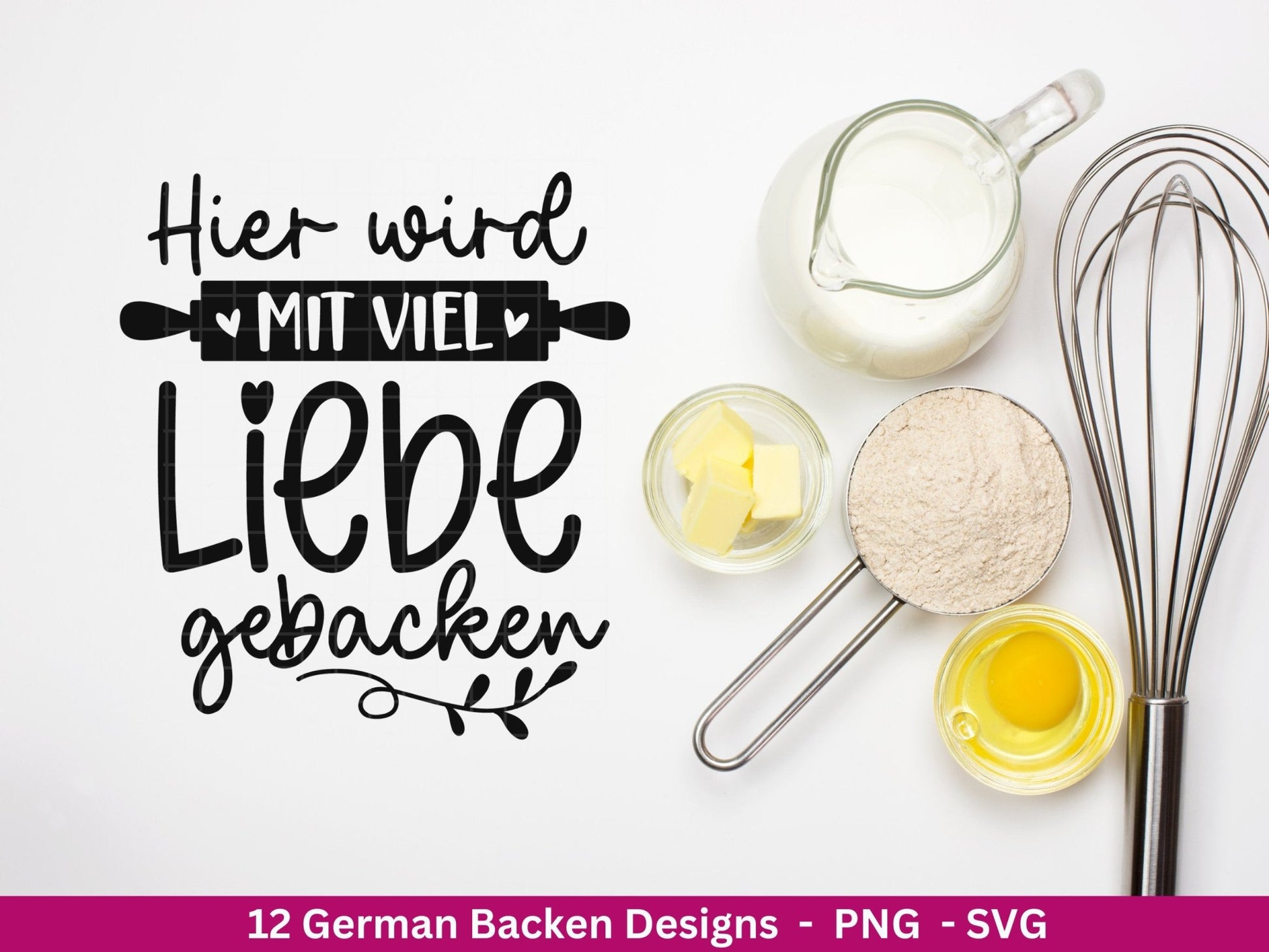 Deutsche Plotterdatei backen - backen svg Bundle - Plätzchen svg - Deutsche Sprüche backen - Cricut Silhouette Studio Plotterdatei SVG - EmidaDesign