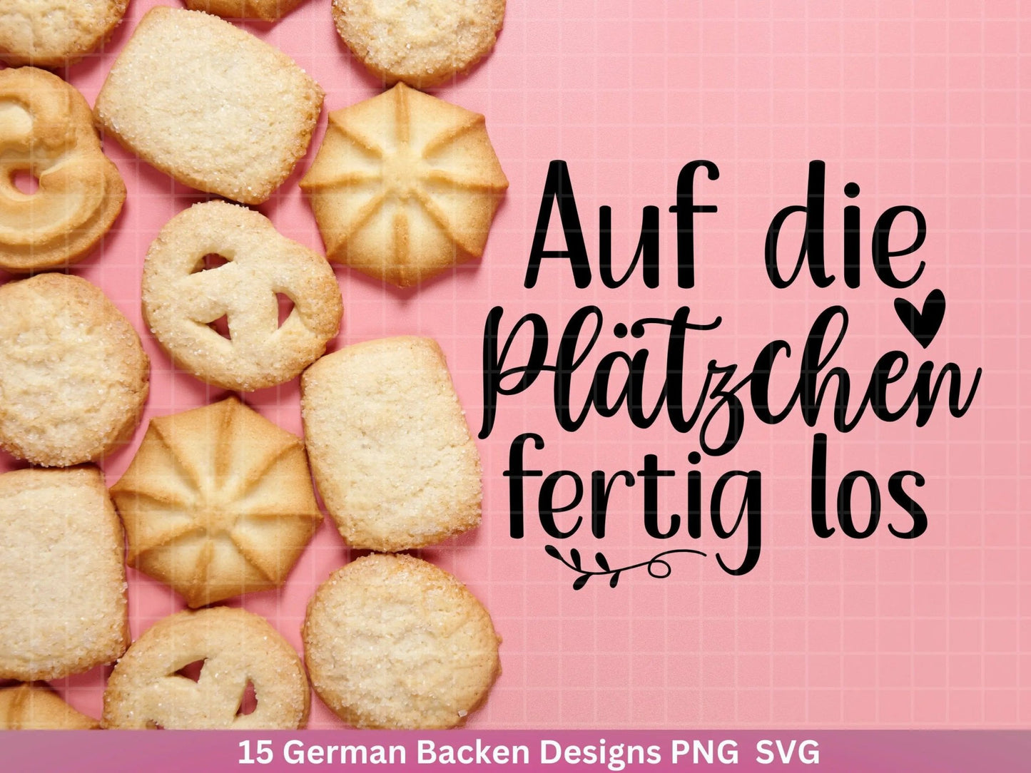 Deutsche Plotterdatei backen - backen svg Bundle - Plätzchen svg - Deutsche Sprüche backen - Cricut Silhouette Studio Plotterdatei SVG