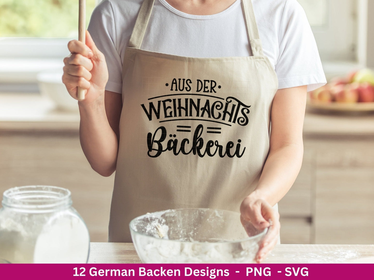 Deutsche Plotterdatei backen - backen svg Bundle - Plätzchen svg - Deutsche Sprüche backen - Cricut Silhouette Studio Plotterdatei SVG - EmidaDesign