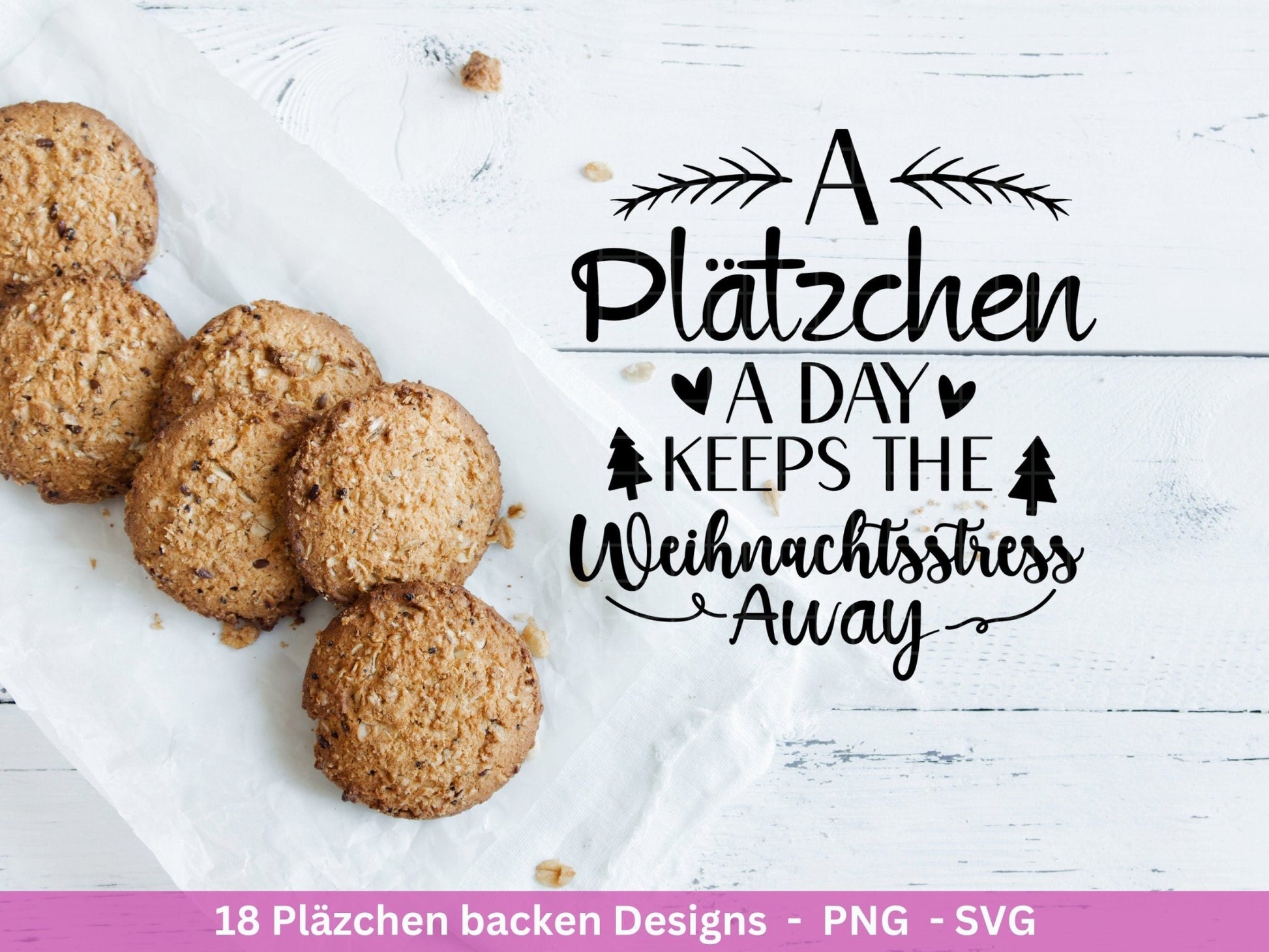 Deutsche Plotterdatei backen Weihnachten - backen svg Bundle - Plätzchen svg - Deutsche Sprüche backen - Cricut Silhouette - Bäckerei - EmidaDesign