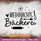 Deutsche Plotterdatei backen Weihnachten - backen svg Bundle - Plätzchen svg - Deutsche Sprüche backen - Cricut Silhouette - Bäckerei - EmidaDesign