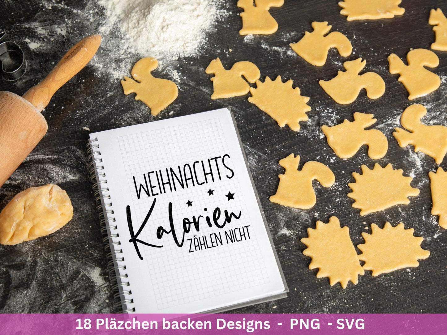 Deutsche Plotterdatei backen Weihnachten - backen svg Bundle - Plätzchen svg - Deutsche Sprüche backen - Cricut Silhouette - Bäckerei - EmidaDesign