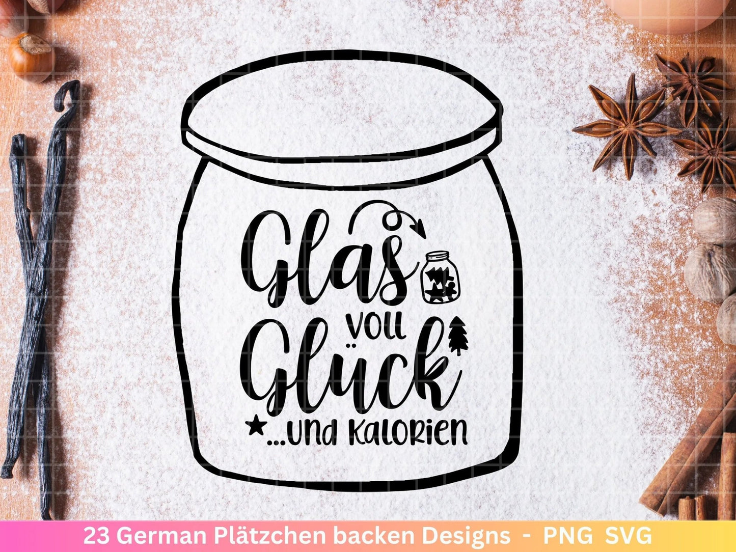 Deutsche Plotterdatei backen Weihnachten - backen svg Bundle - Plätzchen svg - Deutsche Sprüche backen - Cricut Silhouette Studio Bäckerei