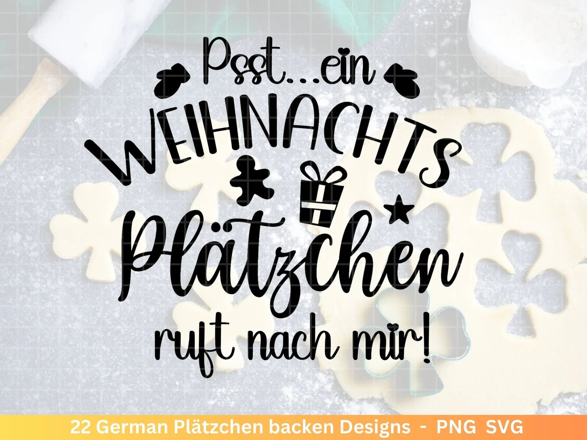 Deutsche Plotterdatei backen Weihnachten - backen svg Bundle - Plätzchen svg - Deutsche Sprüche backen - Cricut Silhouette Studio Bäckerei