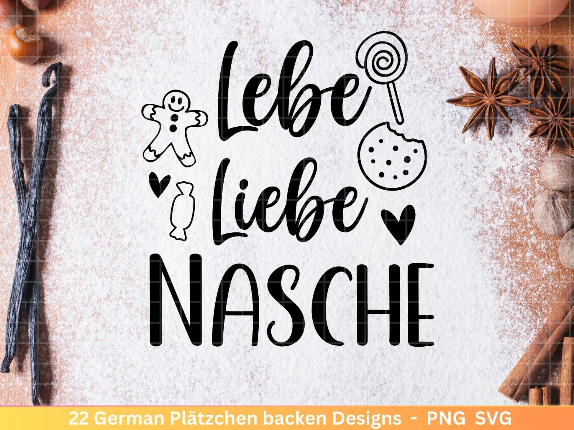 Deutsche Plotterdatei backen Weihnachten - backen svg Bundle - Plätzchen svg - Deutsche Sprüche backen - Cricut Silhouette Studio Bäckerei