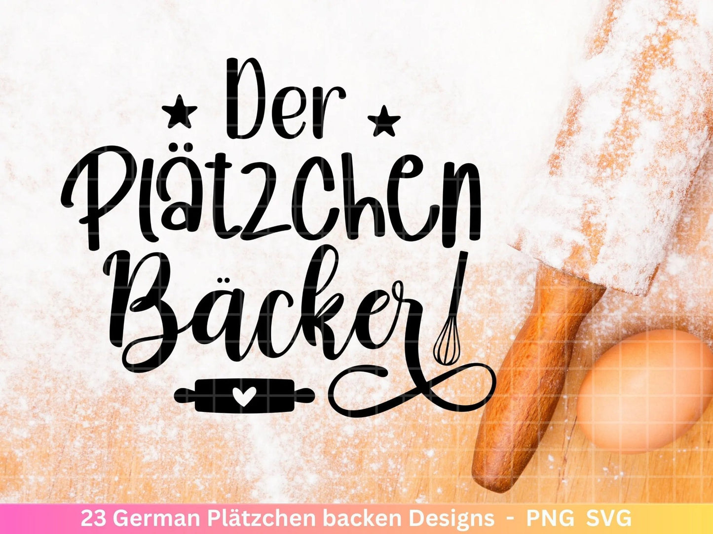 Deutsche Plotterdatei backen Weihnachten - backen svg Bundle - Plätzchen svg - Deutsche Sprüche backen - Cricut Silhouette Studio Bäckerei