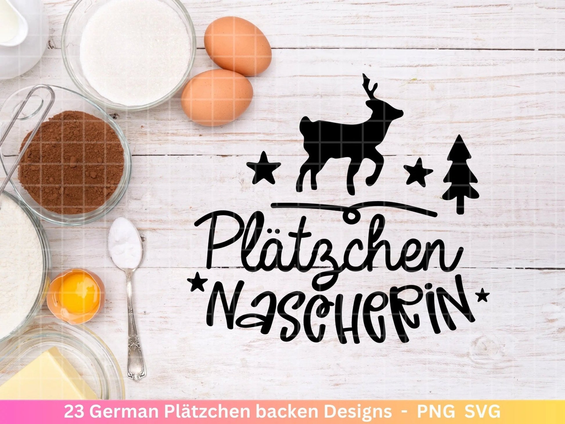 Deutsche Plotterdatei backen Weihnachten - backen svg Bundle - Plätzchen svg - Deutsche Sprüche backen - Cricut Silhouette Studio Bäckerei