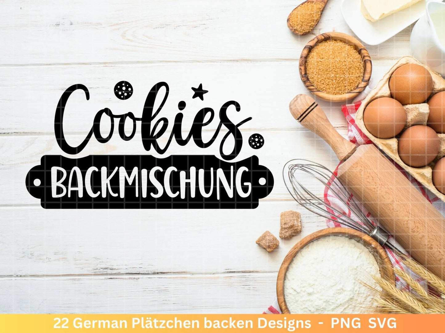 Deutsche Plotterdatei backen Weihnachten - backen svg Bundle - Plätzchen svg - Deutsche Sprüche backen - Cricut Silhouette Studio Bäckerei