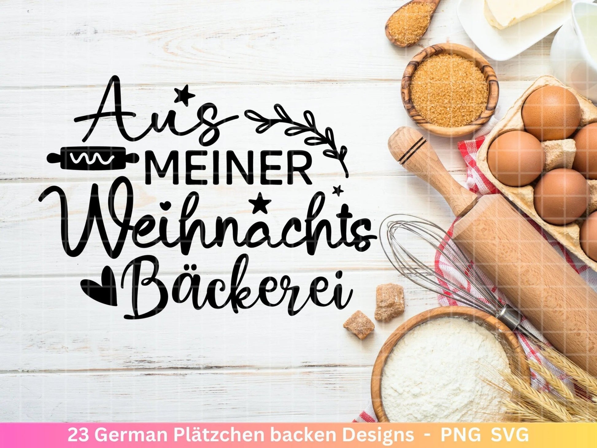 Deutsche Plotterdatei backen Weihnachten - backen svg Bundle - Plätzchen svg - Deutsche Sprüche backen - Cricut Silhouette Studio Bäckerei