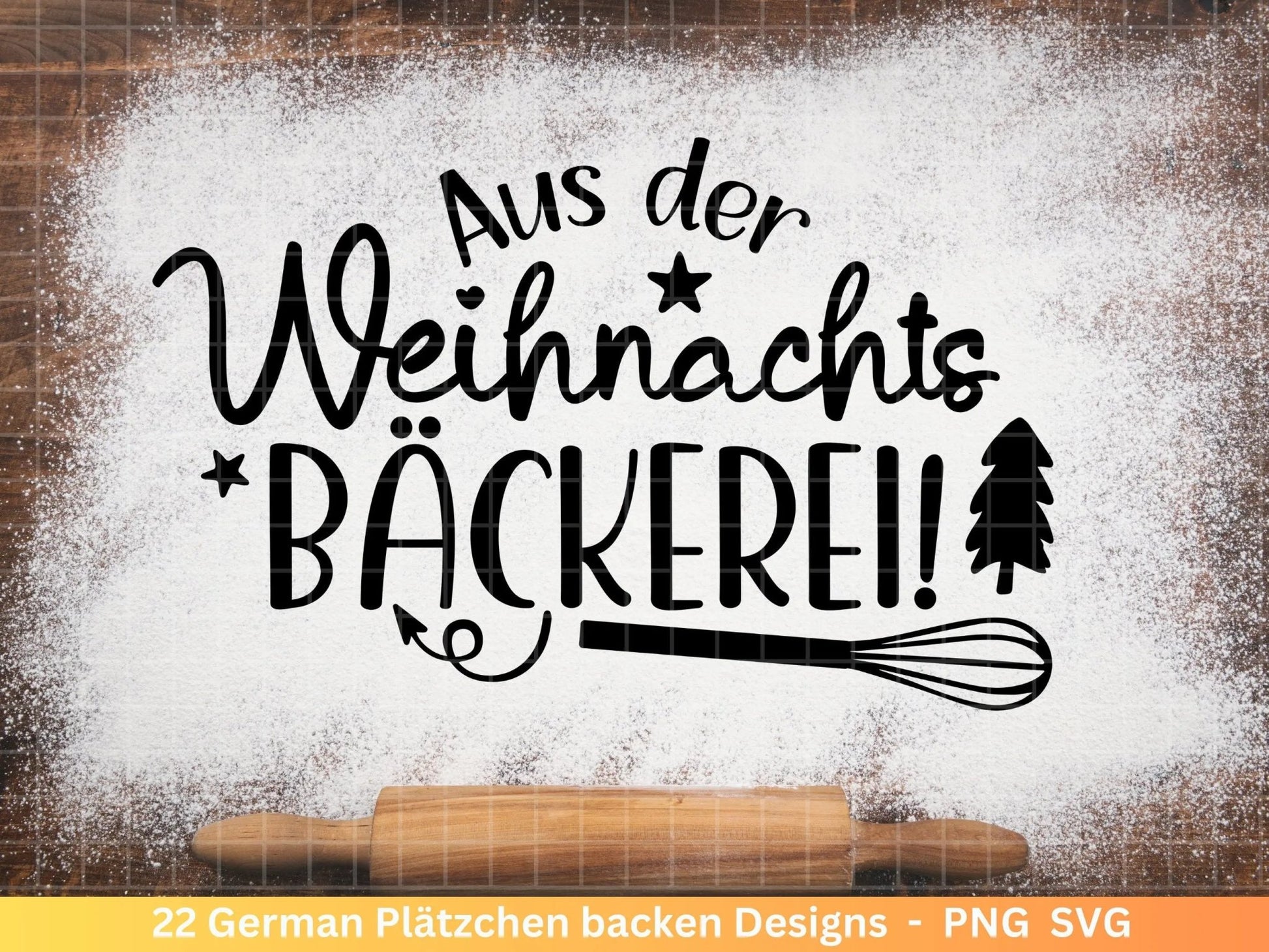 Deutsche Plotterdatei backen Weihnachten - backen svg Bundle - Plätzchen svg - Deutsche Sprüche backen - Cricut Silhouette Studio Bäckerei