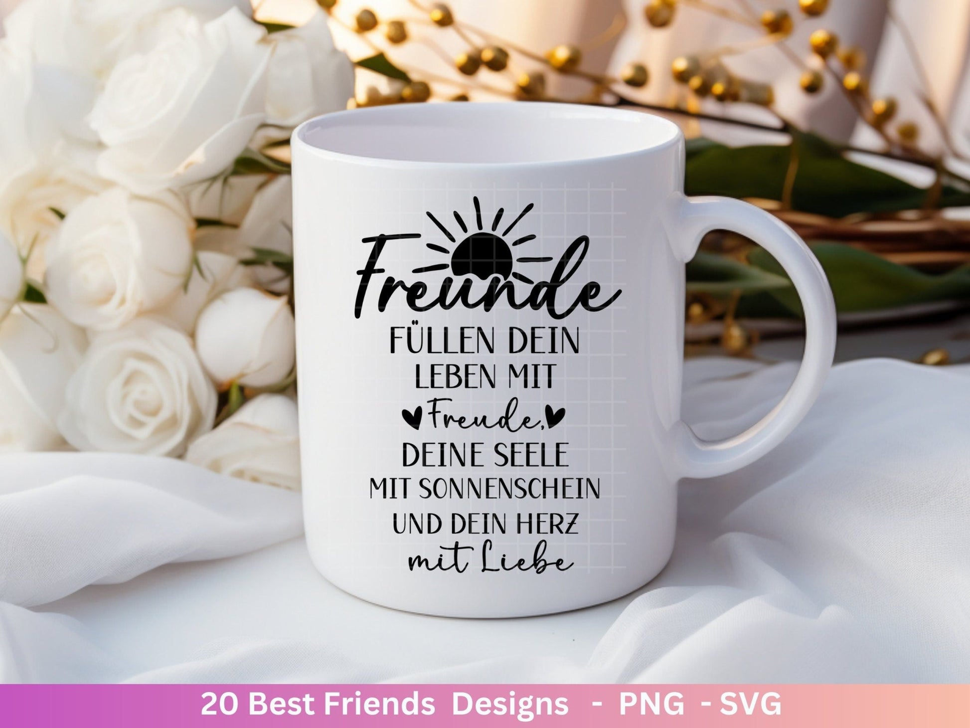 Deutsche Plotterdatei Beste Freundin- Best Friends Svg Bundle - Cricut Silhouette file - Schwester Svg - Friendship Quotes - Friends Svg - EmidaDesign