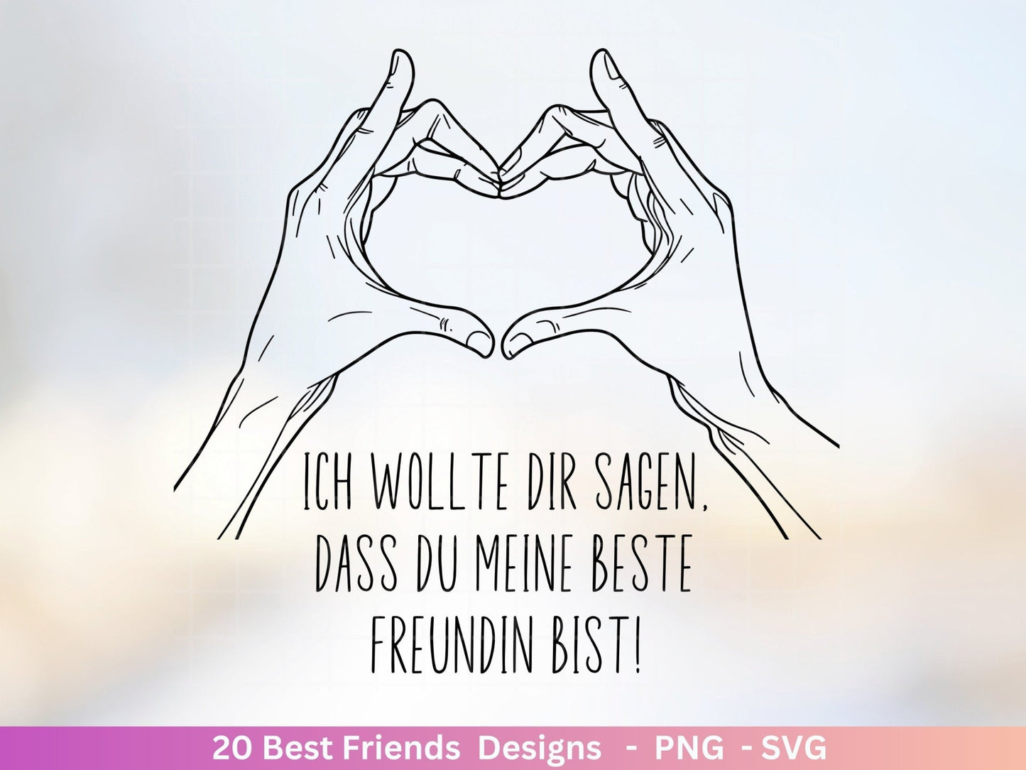 Deutsche Plotterdatei Beste Freundin- Best Friends Svg Bundle - Cricut Silhouette file - Schwester Svg - Friendship Quotes - Friends Svg - EmidaDesign