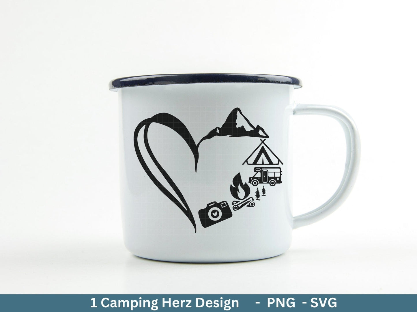 Deutsche Plotterdatei Camping Svg Wohnwagen Svg , Plotterdatei Camper, Camping Sprüche, Herz Svg Cricut Schneidedatei Designs Happy Camper