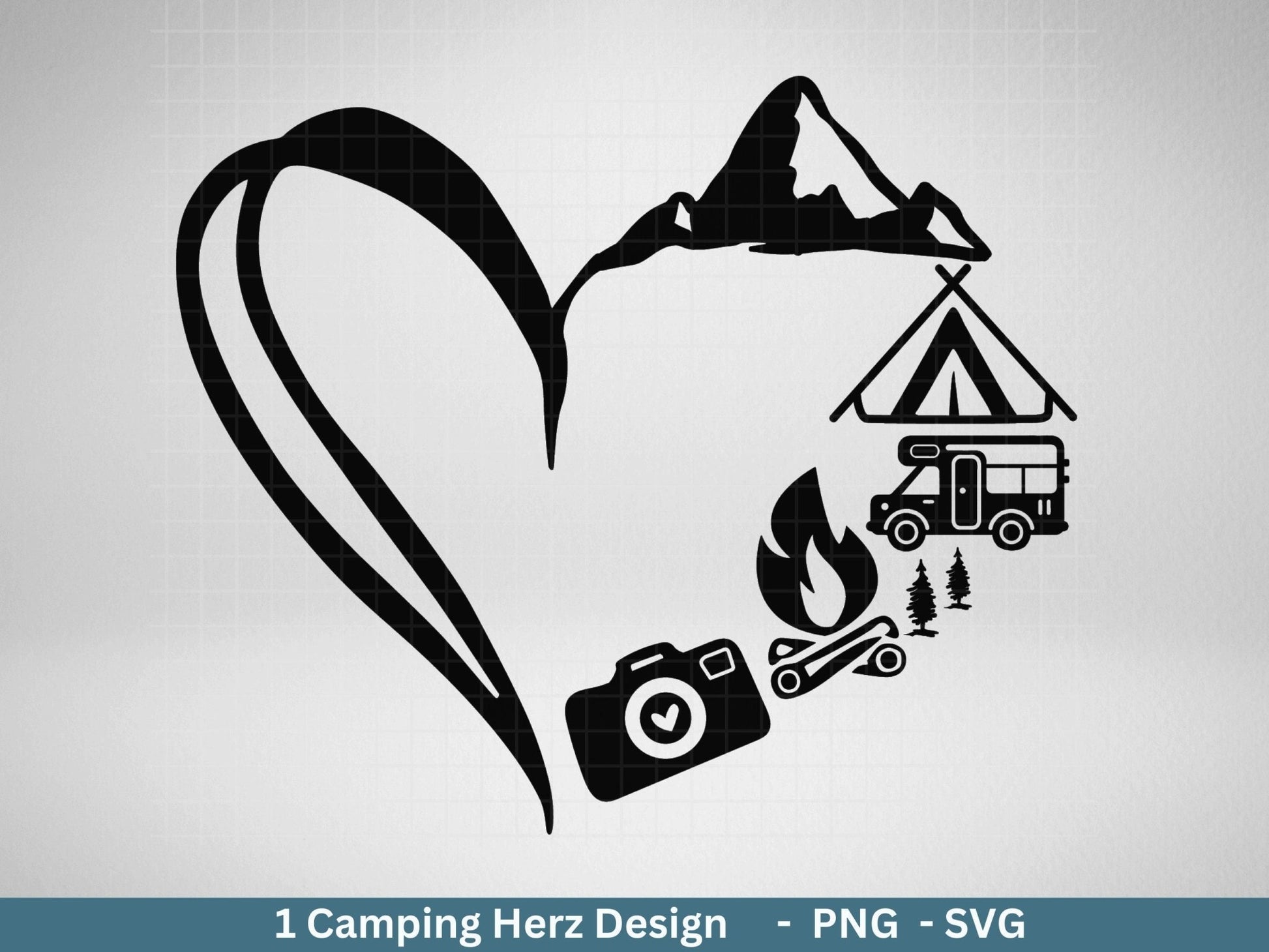 Deutsche Plotterdatei Camping Svg Wohnwagen Svg , Plotterdatei Camper, Camping Sprüche, Herz Svg Cricut Schneidedatei Designs Happy Camper