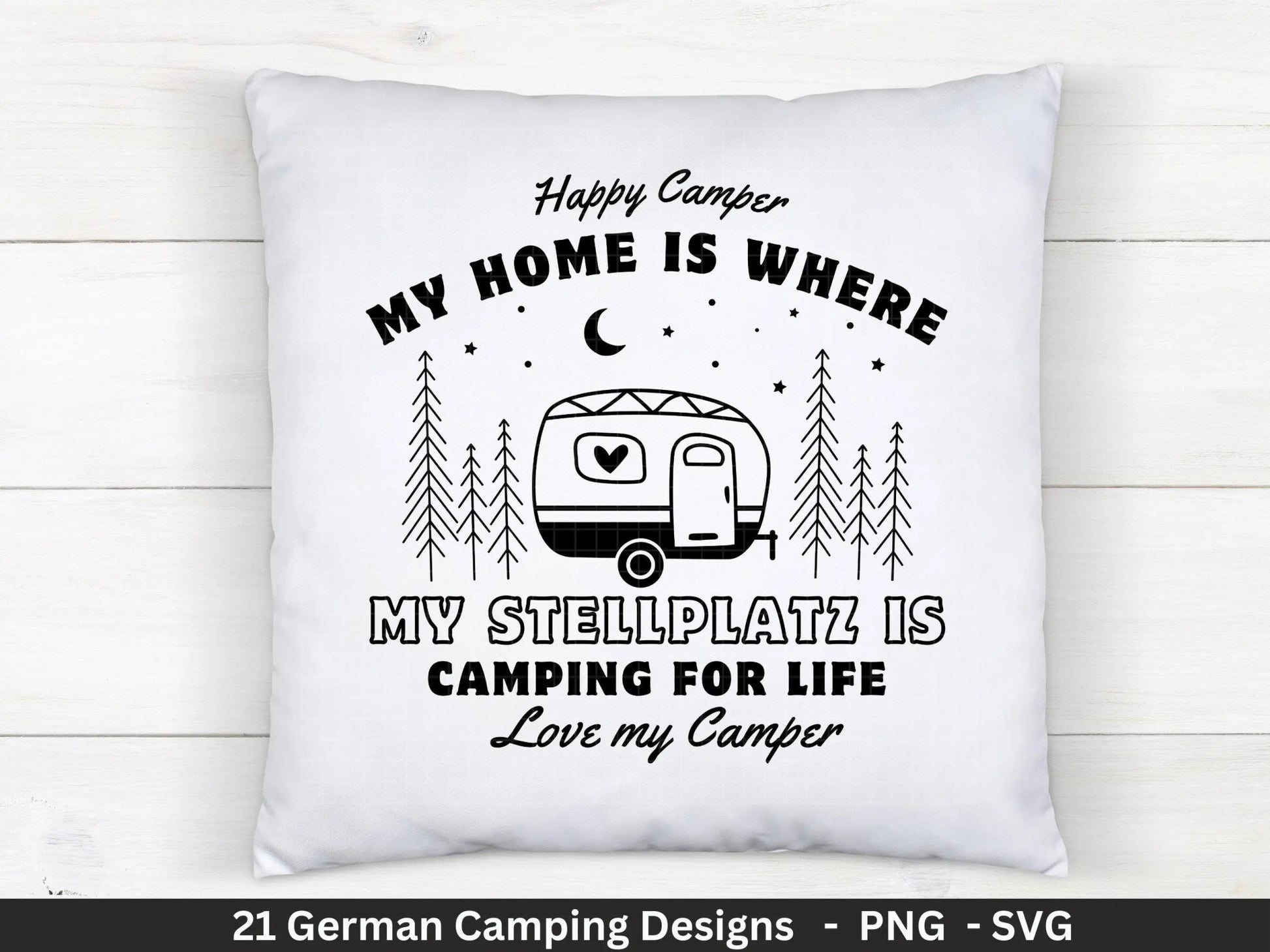 Deutsche Plotterdatei Camping Svg Wohnwagen Svg , Plotterdatei Camper, Camping Sprüche, Zuhause Svg Cricut Schneidedatei Happy Camper