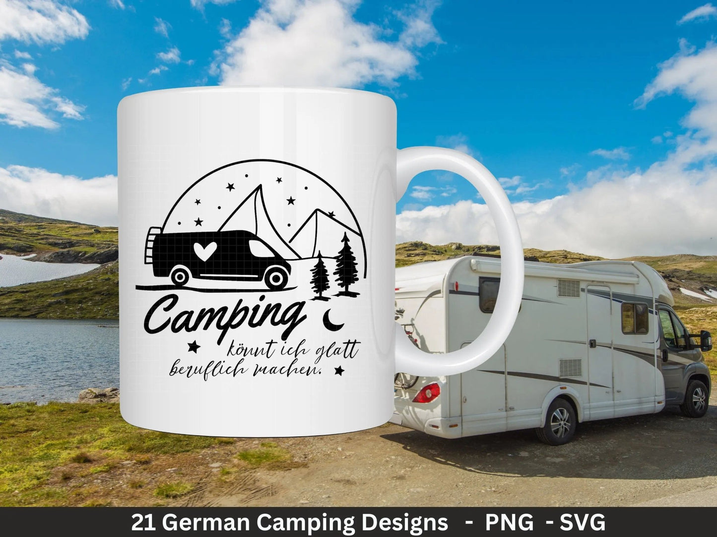 Deutsche Plotterdatei Camping Svg Wohnwagen Svg , Plotterdatei Camper, Camping Sprüche, Zuhause Svg Cricut Schneidedatei Happy Camper