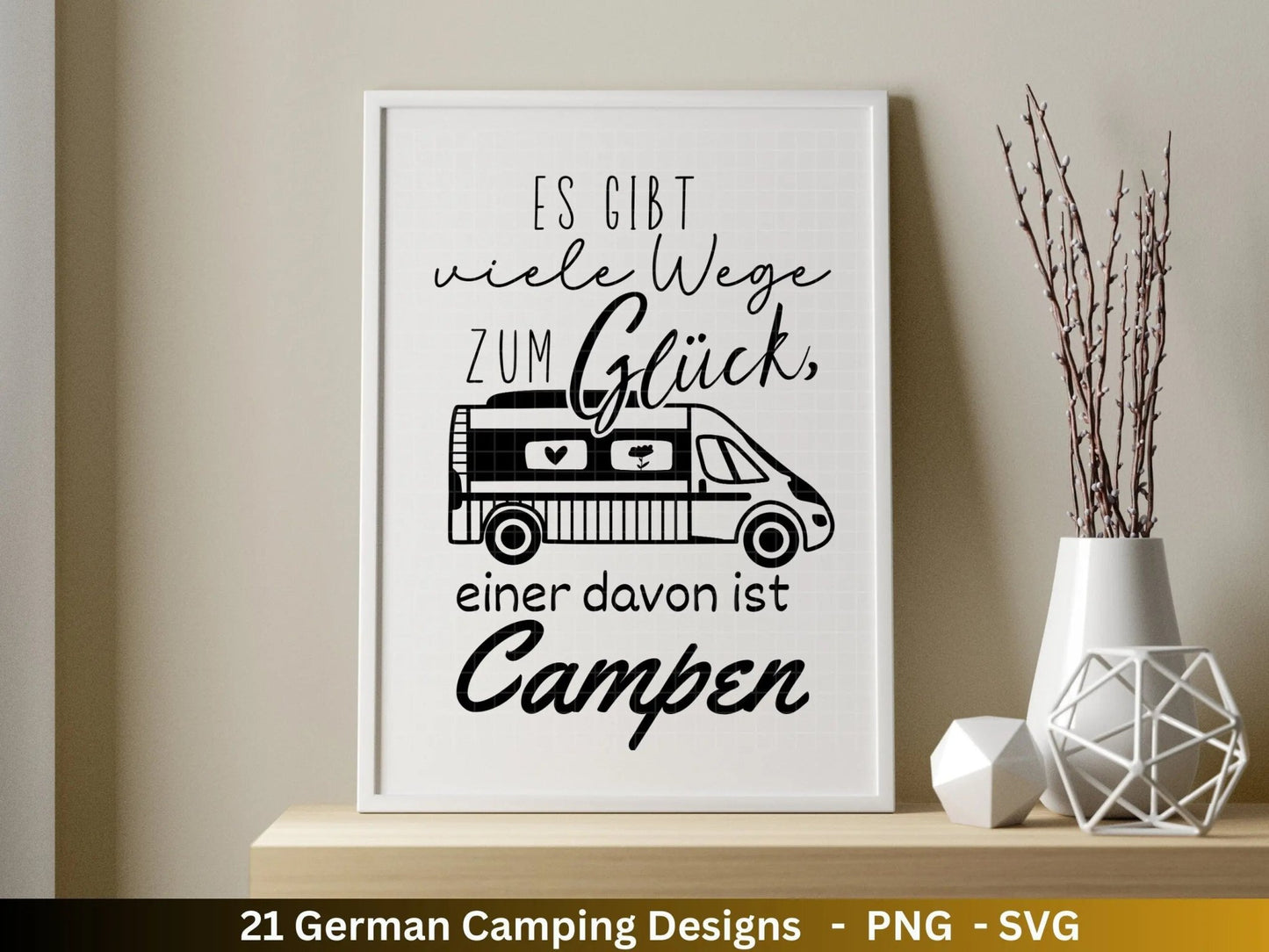 Deutsche Plotterdatei Camping Svg Wohnwagen Svg , Plotterdatei Camper, Camping Sprüche, Zuhause Svg Cricut Schneidedatei Happy Camper