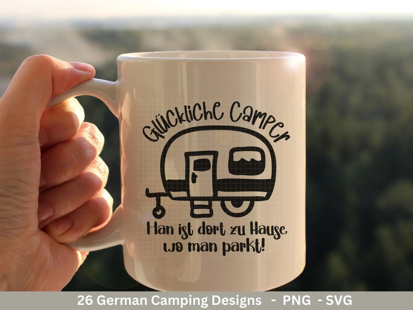 Deutsche Plotterdatei Camping Svg Wohnwagen Svg , Plotterdatei Camper, Camping Sprüche, Zuhause Svg Cricut Schneidedatei Happy Camper