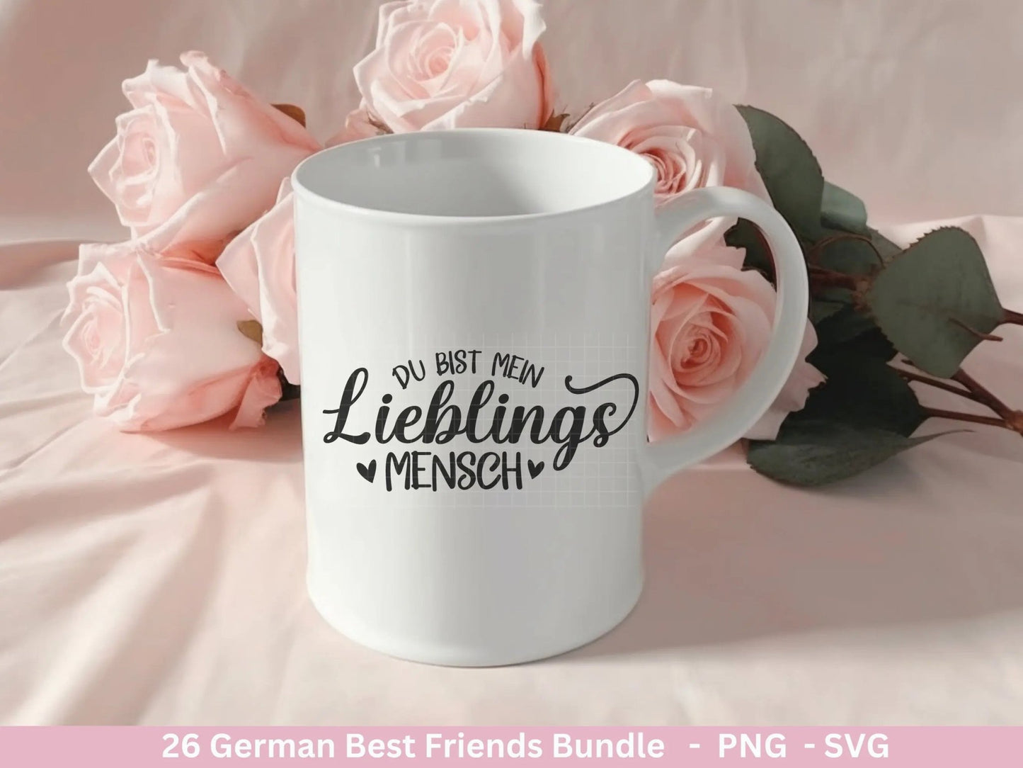 Deutsche Plotterdatei Danke- Best Friends Svg Bundle - Cricut Silhouette - Lieblingsmensch Svg - Schön das es dich gibt - Du bist Toll Svg