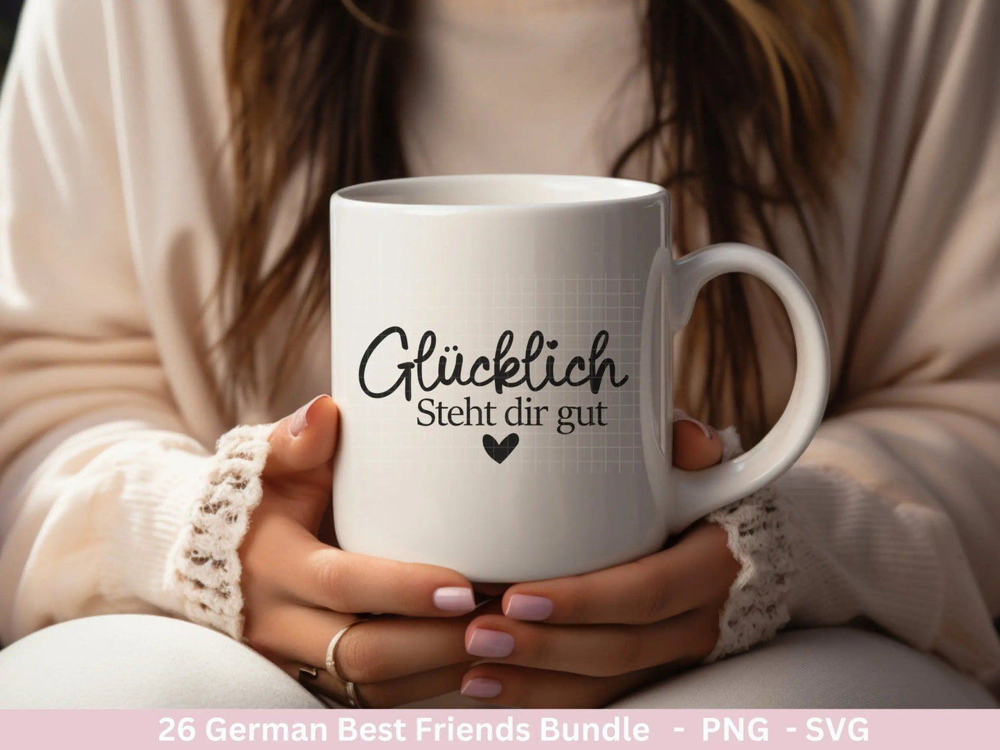 Deutsche Plotterdatei Danke- Best Friends Svg Bundle - Cricut Silhouette - Lieblingsmensch Svg - Schön das es dich gibt - Du bist Toll Svg