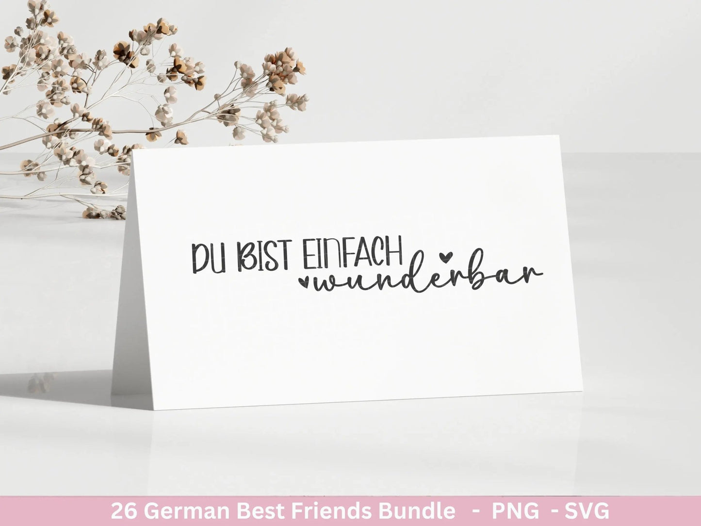 Deutsche Plotterdatei Danke- Best Friends Svg Bundle - Cricut Silhouette - Lieblingsmensch Svg - Schön das es dich gibt - Du bist Toll Svg