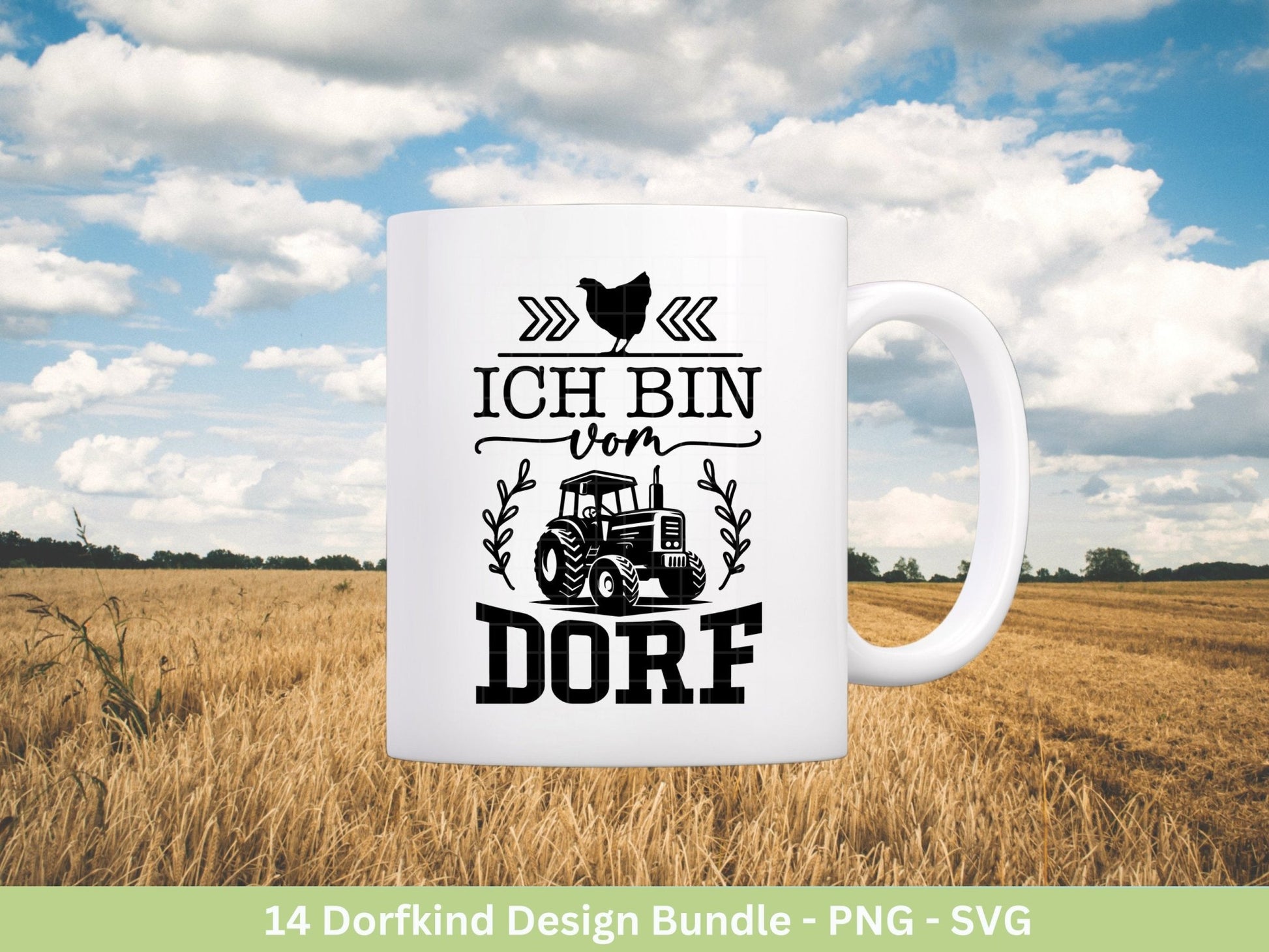 Deutsche Plotterdatei Dorf - Dorfkind und stolz drauf - Bauernhof svg - Traktor svg - Cricut Silhouette - Dorfliebe Zitate - Dorfleben svg - EmidaDesign