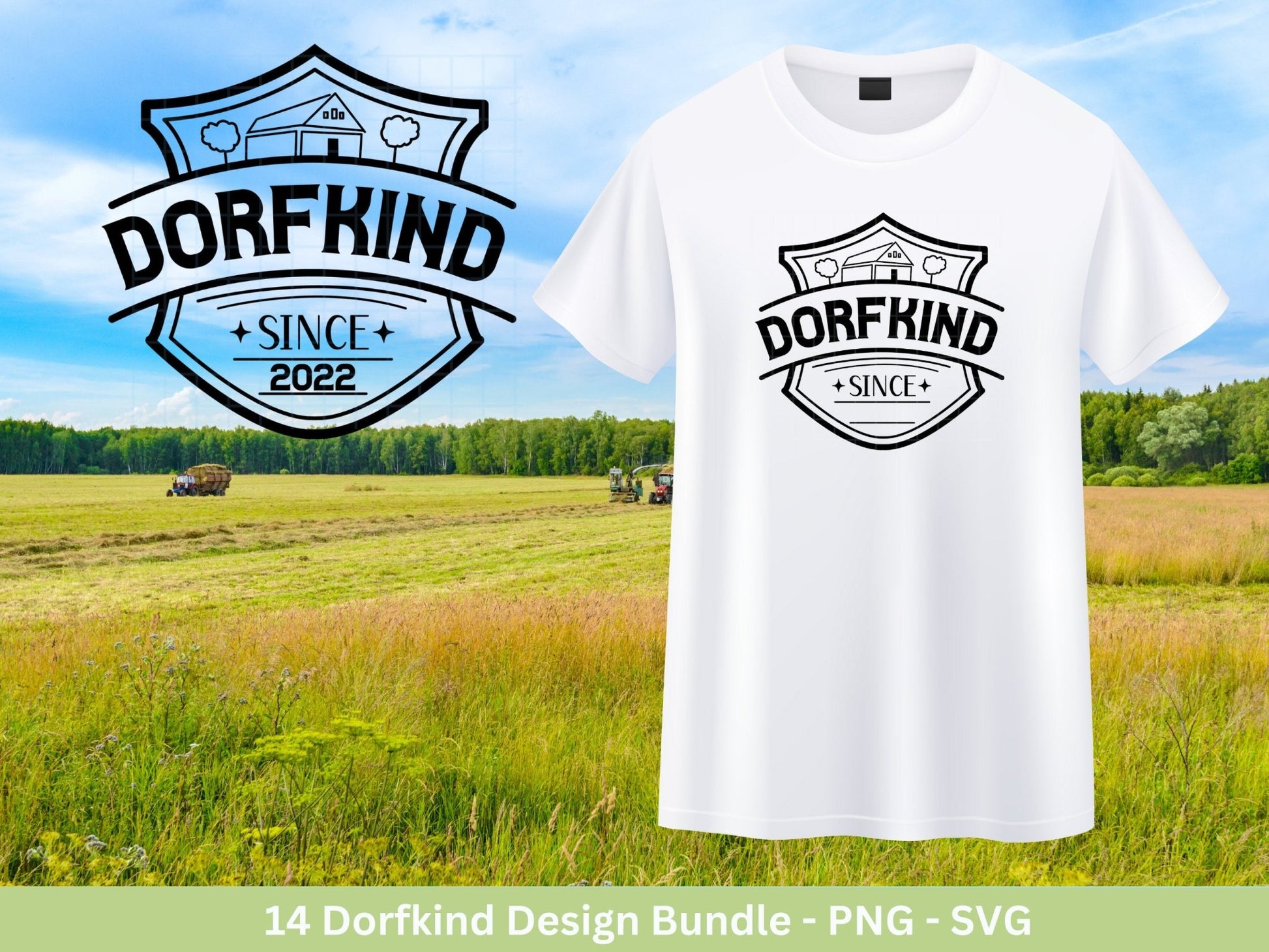 Deutsche Plotterdatei Dorf - Dorfkind und stolz drauf - Bauernhof svg - Traktor svg - Cricut Silhouette - Dorfliebe Zitate - Dorfleben svg - EmidaDesign