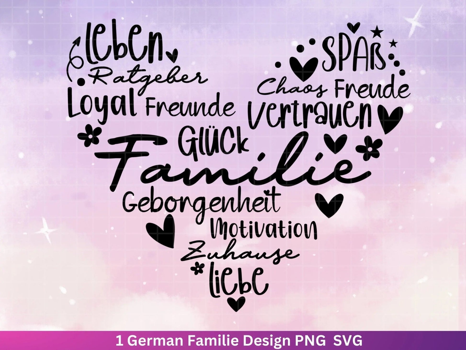 Deutsche Plotterdatei Familie- Plotterdatei Herz svg - Familie svg - Deutsche Sprüche svg - Plotterdatei Geschenk- Cricut - Herz Design