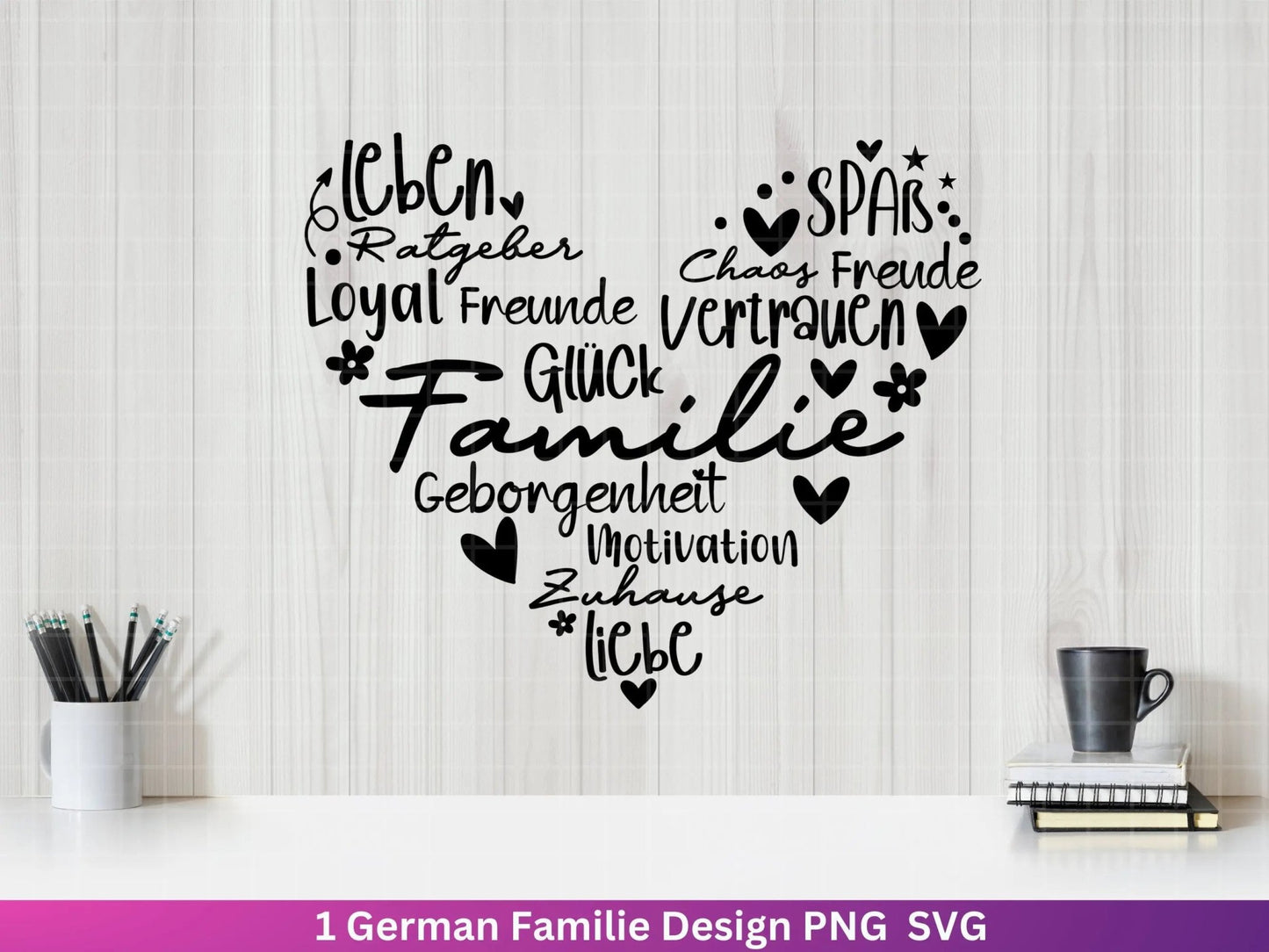 Deutsche Plotterdatei Familie- Plotterdatei Herz svg - Familie svg - Deutsche Sprüche svg - Plotterdatei Geschenk- Cricut - Herz Design