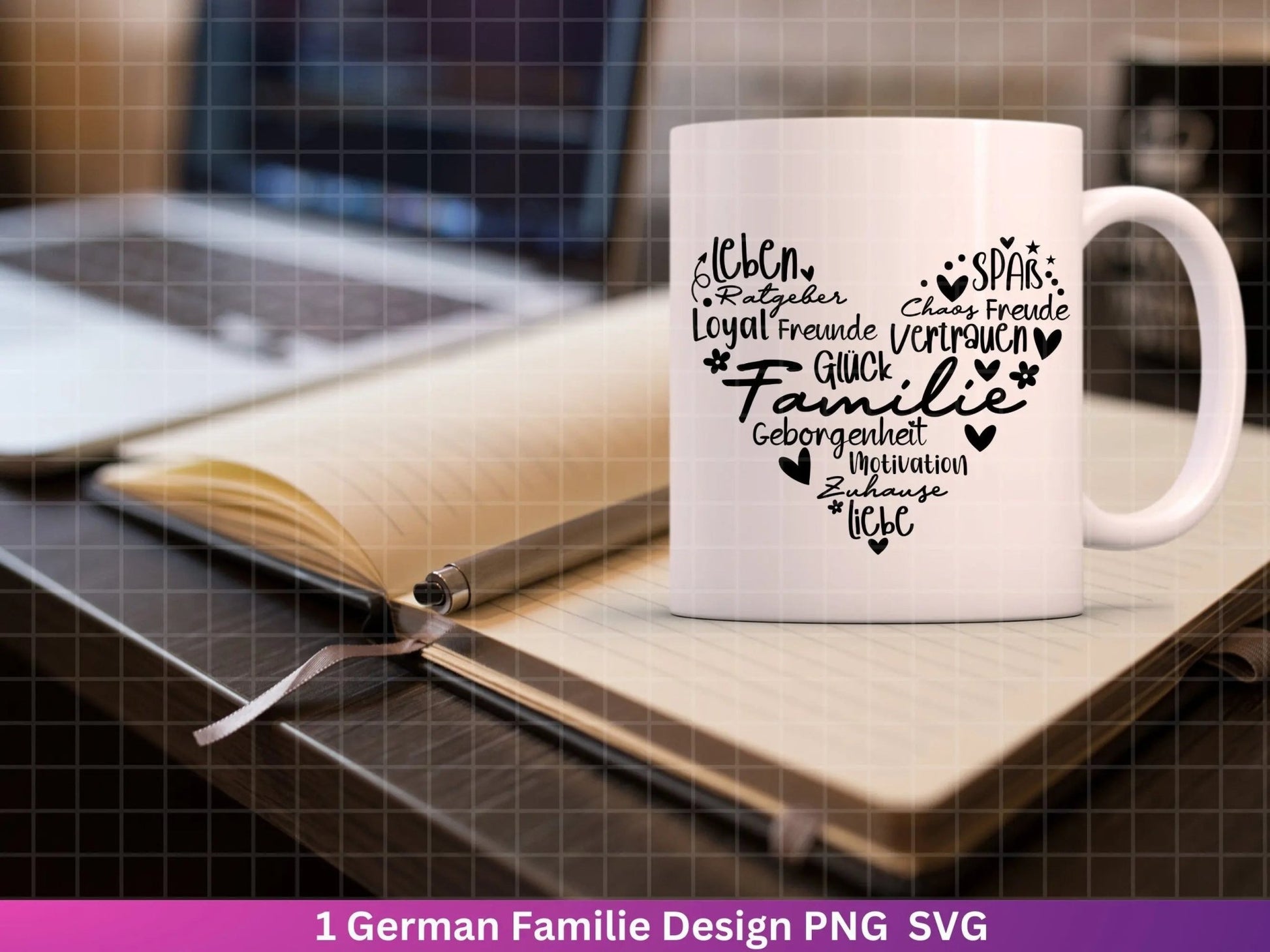 Deutsche Plotterdatei Familie- Plotterdatei Herz svg - Familie svg - Deutsche Sprüche svg - Plotterdatei Geschenk- Cricut - Herz Design